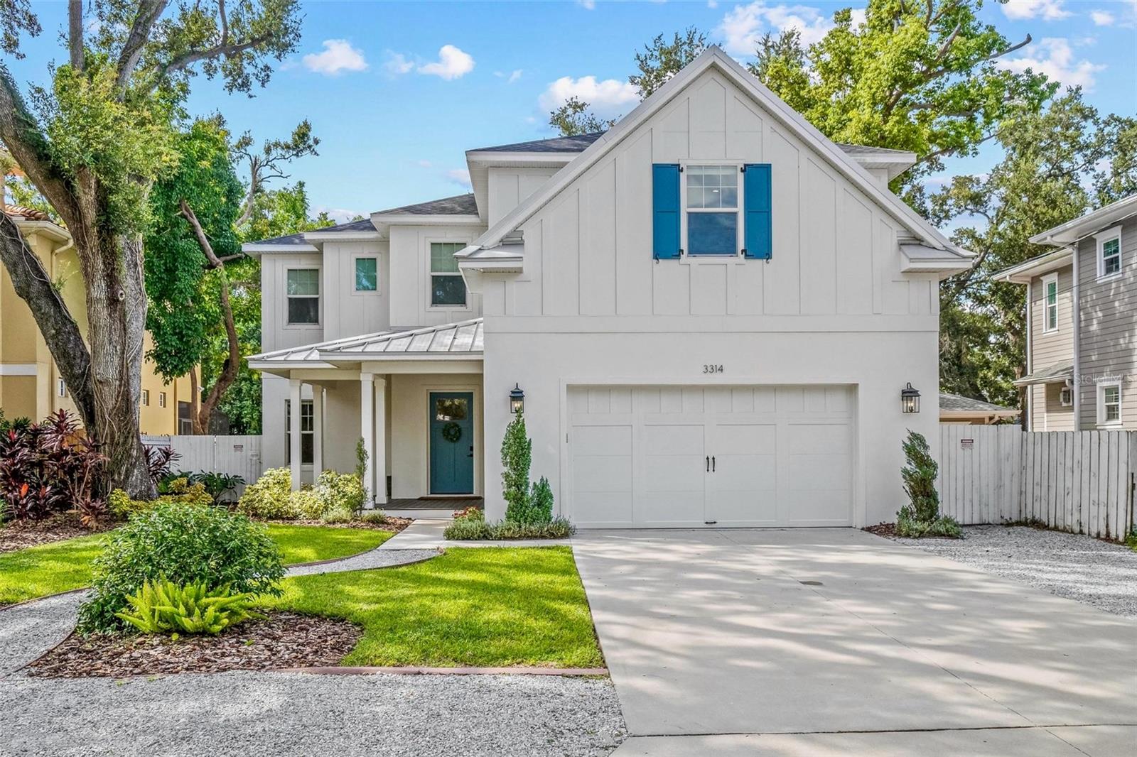Imagine living just minutes from iconic Bayshore Boulevard, where oak-lined streets, parks, and waterfront paths become part of your daily routine. Built in 2021 by JR Custom Homes, this ALL-BLOCK construction home combines timeless design with modern comfort and it is NOT IN A FLOOD ZONE for added peace of mind. Featuring 5 bedrooms, 4 baths, a media room, and 3,520 sq. ft., this residence offers space for every member of the family. The thoughtful layout places the primary suite on the second floor along with three additional bedrooms and a bonus/media room, creating the ideal separation of living spaces. A guest bedroom with full bath on the first floor provides convenience and flexibility for visitors or multigenerational living. The heart of the home is the gourmet kitchen with GAS RANGE, premium appliances, walking pantry, and designer finishes, opening seamlessly into the family and dining areas. Soaring ceilings, abundant natural light, and high-end finishes throughout create a warm and inviting feel. Step into the private backyard retreat, complete with a turfed yard and fully equipped outdoor kitchen, designed for effortless entertaining and low-maintenance living. A 2-car garage, lush landscaping, and open floor plan add to the appeal. All of this in the coveted Bayshore Beautiful neighborhood, just moments from Ballast Point Park, Tampa Yacht Club, Hyde Park Village, Downtown Tampa, and top-rated South Tampa schools. This is more than a home - it’s the South Tampa lifestyle at its very best. If a pool is a must have for you, do not worry, we have POOL RENDERINGS available!
