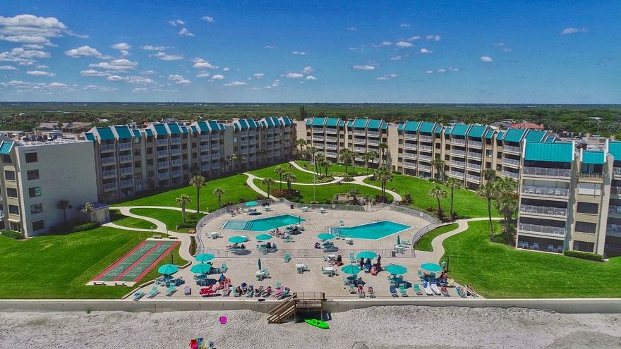 Errol By The Sea is one of the most sought after condominiums in New Smyrna Beach.  This resort like community on the no-drive beach features 2 pools, tennis courts, shuffleboard courts, clubhouse and gated parking.  This condo with 1 bedroom and 2 baths is as large as many 2 bedrooms on the beach.  The view from the inside is of the ocean, pools and manicured courtyard.  Condo features new kitchen with solid surface counters, Viking appliances, washer/dryer in unit, murphy bed and beautifully furnished.  Show and sell. Buyer to pay 3 months maintenance fee for capital contribution. ;Water: City