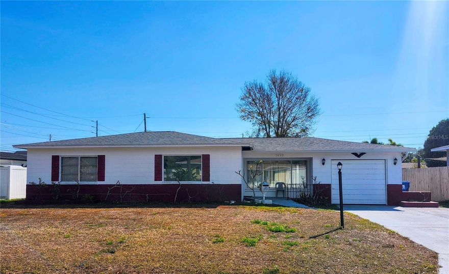 RARE FIND!! This solid-built home with 2-bedrooms, 1-bath, 1-car garage is located in one of the most popular and highly sought-after neighborhoods of Northeast St. Petersburg! With a spacious 1,161 sq.ft. of living space at 3532 23rd. Ave. N. St. Pete, this home offers an incredible opportunity to own in a prime location with it's classic mid-century construction & solid bones ready to make your own. Featuring a bright & open layout with Florida room, original terrazzo & tile throughout, eating space in the kitchen, enclosed back patio with bonus bathroom, updated Hurricane-Grade Front Windows & Doors. HVAC 2022, NEW ROOF 2020 & UPDATED ELECTRICAL 2025. Did I mention NO FLOOD ZONE? No need for flood insurance here. Next, step outside into the large, fenced in backyard for fun in the sun throughout the year and turn it into your new private slice of paradise with plenty of room for a pool. Enjoy all of this in an amazing location with No HOA! Need a place to park your boat or other toys? There's plenty of room right here on the double driveway. Find several shopping centers, parks & restaurants so close by along with Downtown St. Petersburg (4 miles), the world-famous Gulf Beaches (5.5 miles) and so much more to enjoy your best Florida lifestyle! One or more photo's have been virtually staged.