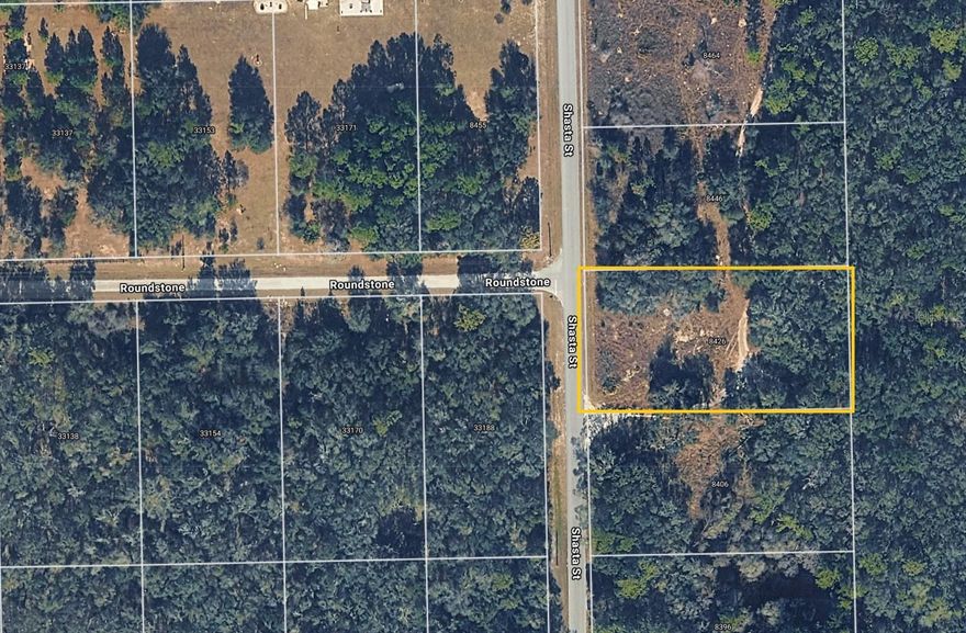Build your future home on this vacant residential lot located at 8426 Shasta St, Webster, FL 33597 in the quiet Ridge Manor Estates area. This property offers a peaceful rural setting with electricity available nearby, making it a great opportunity for development or investment. The lot features dirt/gravel road access and will require well water and a septic system, which is typical for the area. Zoned residential, it allows for single-family or mobile homes (buyer to verify with county). Enjoy privacy while still being within reasonable distance to major roads and nearby towns. Cash purchase only. Buyer to pay all closing costs.
