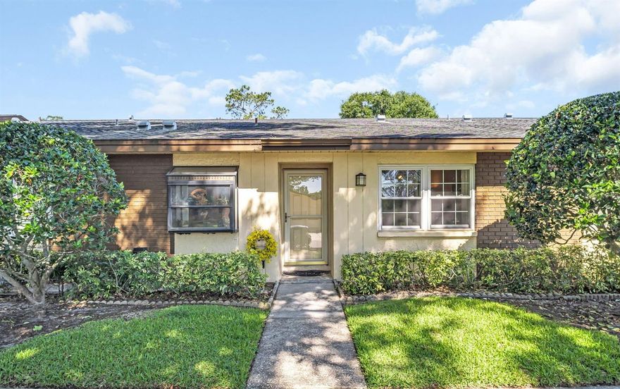 Welcome to carefree Florida living in this beautifully maintained one-floor condo located in a vibrant 55+ golf community! This spacious 2-bedroom, 2-bath residence offers stunning golf course views from the relaxing lanai — the perfect spot for morning coffee or evening sunsets.  Inside, you’ll find easy-maintenance laminate flooring, hurricane-impact windows for added peace of mind, elegant wood shutters in both bedrooms, ceiling fans throughout, and a convenient inside laundry room. The kitchen features newer appliances along with tasteful updates that make this home move-in ready.  Beyond the condo itself, the community amenities are truly exceptional. Enjoy an active lifestyle with a large clubhouse and scenic lakeside lodge, two seasonally temperature-controlled pools, pickleball, shuffleboard, tennis, and a wide variety of social activities. Creative residents will love the dedicated craft annex featuring ceramics, stained glass, pottery, and woodworking facilities. Stay active with exercise and health classes or dance the night away with entertainment groups and community events. Whether you’re seeking year-round living or the perfect seasonal retreat, this home offers comfort, convenience, and an unbeatable lifestyle in one of Florida’s most welcoming active adult communities. Furniture is negotiable.