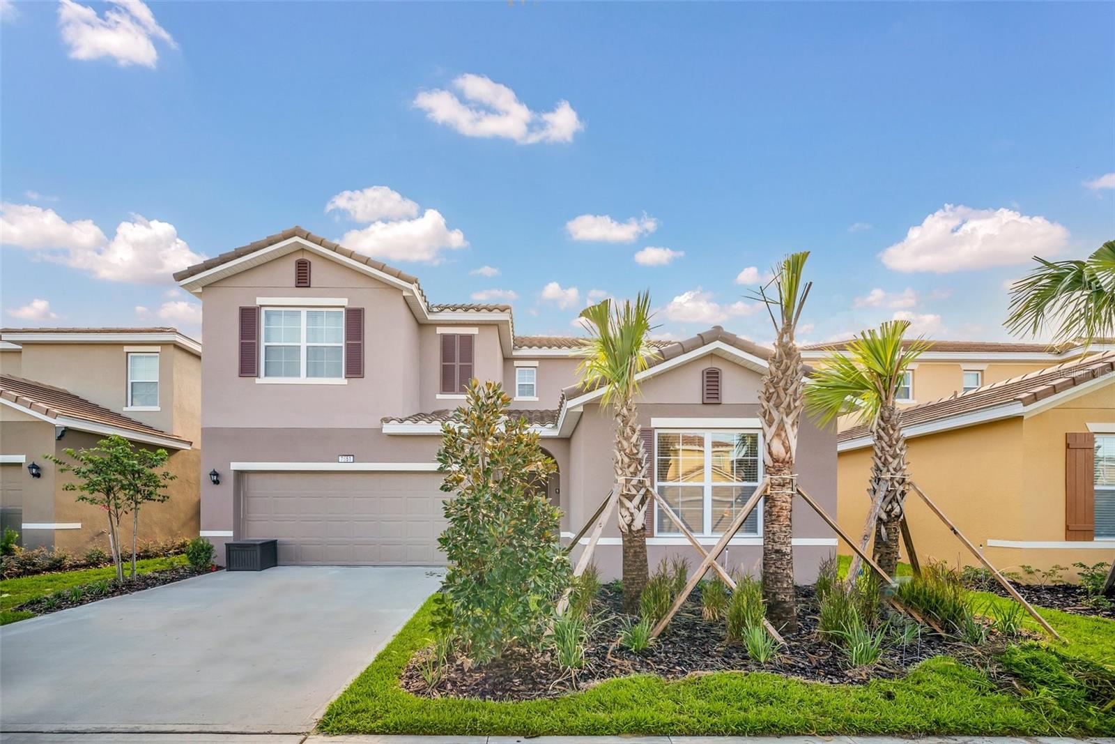 Welcome to your dream home in the sought-after resort style gated community! This stunning 2-story furnished home features 7 spacious bedrooms and 5.5 baths, offering plenty of room for family and friends. Step inside to find generous open living spaces, a modern kitchen with premium finishes, and tastefully furnished interiors. The private screened in pool and spa create the perfect retreat for relaxation and entertaining. Enjoy world class amenities including beach entry resort pool with water slide, lazy river, poolside bar & grill, fitness center, tennis courts, and an elegant clubhouse. This community is located near Walt Disney World,Universal Studios, and all of dining, shopping, and entertainment. Lawn care, internet, cable TV, and trash collection are all included in the rent. Come and see it today!!