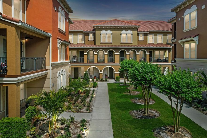 Welcome to resort-style living in the guard-gated community of Fountain Parke in Lake Mary, where this well-positioned 3-bedroom, 3.5-bath townhome offers no rear neighbors, creating a rare sense of privacy and tranquility with peaceful conservation views. The thoughtfully designed open-concept floor plan is ideal for both everyday living and entertaining, featuring a beautifully appointed kitchen with upgraded cabinetry, stainless steel appliances, and a large island with breakfast bar that seamlessly connects to the breakfast nook, spacious family room, and private outdoor patio—creating a natural flow for gatherings. The primary suite is generously sized and features an ensuite bathroom with dual vanities and a glass-enclosed shower, offering both comfort and functionality. Beyond the home itself, the lifestyle is what truly sets this property apart—just a short walk to the resort-style pool, spa, fitness center, tennis and pickleball courts, clubhouse, and dog park, making daily living feel like a vacation. Fountain Parke is known for its Mediterranean-inspired architecture, 24-hour guard gate, and one of the most amenity-rich environments in Central Florida. Located in the heart of Lake Mary, you are minutes from premier dining, shopping, and entertainment, as well as the Seminole Wekiva Trail, with convenient access to I-4 and SR 417 and zoning for top-rated Seminole County schools. This is a unique opportunity to combine low-maintenance living with privacy, convenience, and a true resort lifestyle.