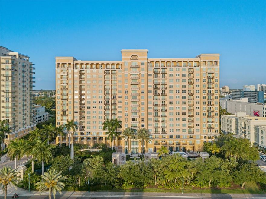 Discover upscale living in this beautifully updated condo, featuring panoramic views of the bay and hardwood flooring. Step out onto your private balcony to enjoy mesmerizing sunsets and expansive views of Sarasota Bay. This residence is part of The Renaissance, a community known for its rich amenities and luxurious lifestyle.
Indulge in the resort-style pool with lap lanes and a jet spa, or gather in the club room complete with a kitchen, library, fireplace, and TV. Maintain your wellness routine in the state-of-the-art fitness center, yoga room, and two serene massage rooms. The building also offers a business center, conference room, multimedia room, and secure bicycle storage.

Hosting guests is effortless with two exclusive guest suites available for daily rental. Safety is paramount with 24-hour security, a manned front desk, and secure parking for residents.

Exceptionally located in Sarasota’s cultural arts district, The Renaissance is directly across from The Bay—a vibrant 53-acre waterfront park offering kayak rentals, scenic paths, and regular events. It’s also just steps away from the iconic Van Wezel Performing Arts Hall. Nearby, find downtown’s exquisite shops and restaurants, along with convenient access to Whole Foods, Publix, Lido Beach, the Marina, Selby Gardens, and St. Armand’s Circle. Experience the best of Florida living at The Renaissance.