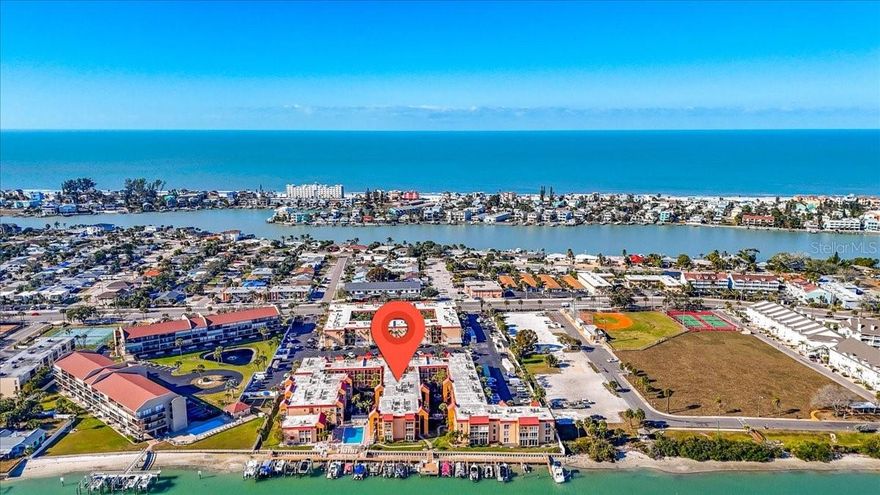 Welcome to Boca Shores, a beautifully landscaped waterfront community offering a relaxed coastal lifestyle with convenient access to the Intracoastal Waterway and the nearby beaches of St. Pete Beach and Treasure Island. This first-floor 1-bedroom, 1-bath corner unit has been fully rebuilt and features a refreshed interior with new appliances and a walk-in closet.

Ideally positioned on the water side of the community, this residence offers a courtyard setting with convenient access to the community’s waterfront amenities.

Residents enjoy amenities including a waterfront pool, fishing dock, boat slips (subject to availability), kayak and bicycle storage, on-site laundry, and a community clubhouse. The community is pet-friendly and allows 30-day minimum rentals.

Ideally located near Corey Avenue, local dining, shopping, and weekly markets, with convenient access to public transportation, including the beach trolley. Nearby parks and outdoor recreation complete the Boca Shores lifestyle.

Milestone inspection completed. All information is deemed accurate but not warranted and should be verified by Buyer(s).