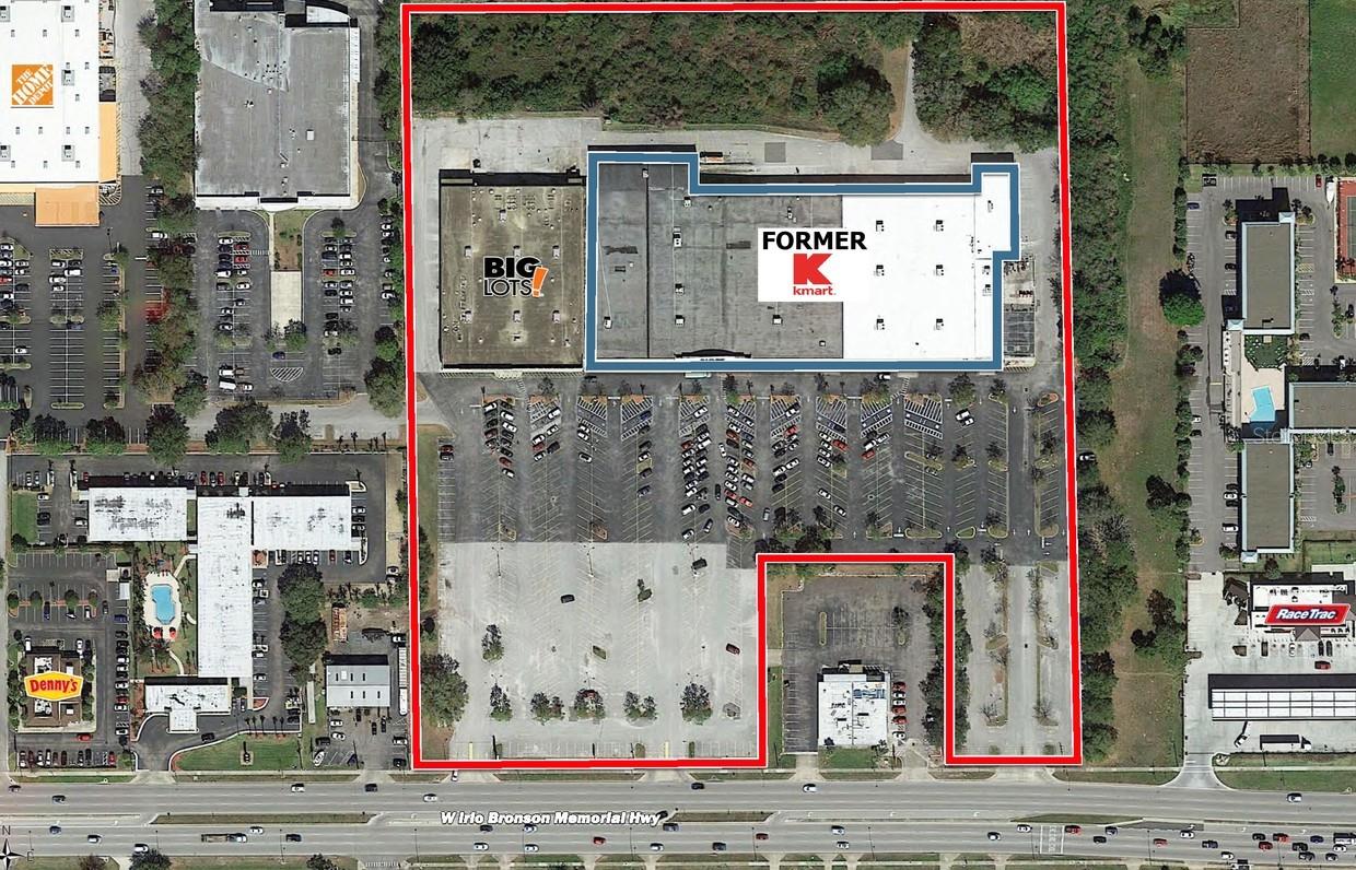 Calling developers! This property is zoned to allow for a mixed use project. This could be phased. Big Lots occupies the smaller space that is approximately 37,600 square feet. the old K-Mart portion is approximately 106,000 square feet and has not been occupied in many years. The value is in the land for a mixed use project. This parcel is in a CRA and their could be incentives from the City of Kissimmee for the right project.
