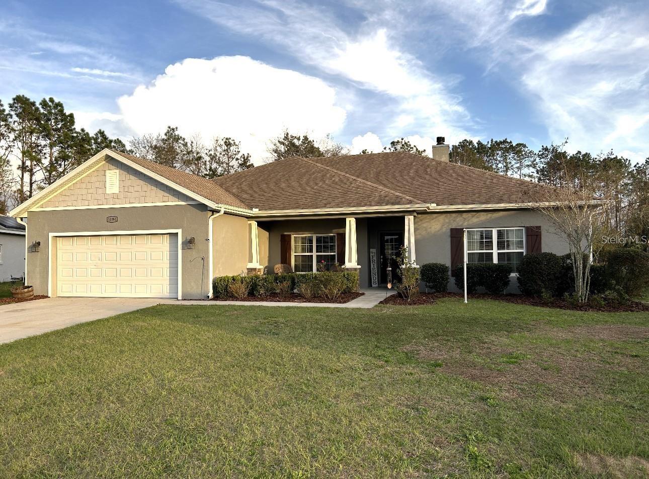 Welcome to this beautifully maintained 4-bedroom, 2-bathroom home located in the desirable Diamond Ridge community. Sitting on just under half an acre and backing up to cow pastures for added privacy, this home features laminate wood flooring in the living room, office, and master bedroom, tile in all wet areas, and carpet in the guest bedrooms. The layout includes a den/office, a spacious master suite with a Roman-style walk-in shower, large separate soaking tub, and dual vanities. Crown molding enhances the living, dining, and kitchen areas, while a wood-burning fireplace adds warmth and charm. The kitchen is complete with granite countertops, almond-finished cabinetry, and slate-finished appliances. Outdoor living shines with cedar ceilings on the front and back patios, a screened-in inground pool, and a paver patio beside the pool for additional entertaining space. An extra-long driveway provides ample parking, making this home the perfect blend of comfort, privacy, and functionality