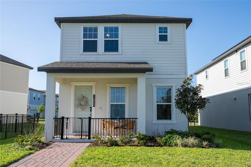 Modern Living Meets Prime Location in Horizon West! Welcome to this stunning 2023-built Meritage Home in the sought-after Highland Ridge community. This energy-efficient "Bungalow" style residence features 3 bedrooms, 2.5 bathrooms, and a versatile second-floor loft—perfect for a home office or media room. The open-concept main floor boasts a gourmet kitchen with a large quartz island, sleek cabinetry, and stainless steel appliances, all flowing into a bright living area bathed in natural light thanks to its desirable Southern exposure. Energy Efficiency: Built with Meritage’s signature spray-foam insulation and Energy Star appliances, ensuring year-round comfort and significantly lower utility bills.
Community & Location: Enjoy resort-style amenities including a pool, cabana, pickleball courts, and playground. Ideally located just minutes from Walt Disney World via Western Way and walking distance to the vibrant Flamingo Crossings Town Center for dining, shopping, and entertainment. Quick access to SR-429 makes commuting a breeze. Don’t miss your chance to own a like-new home in Winter Garden’s fastest-growing corridor!