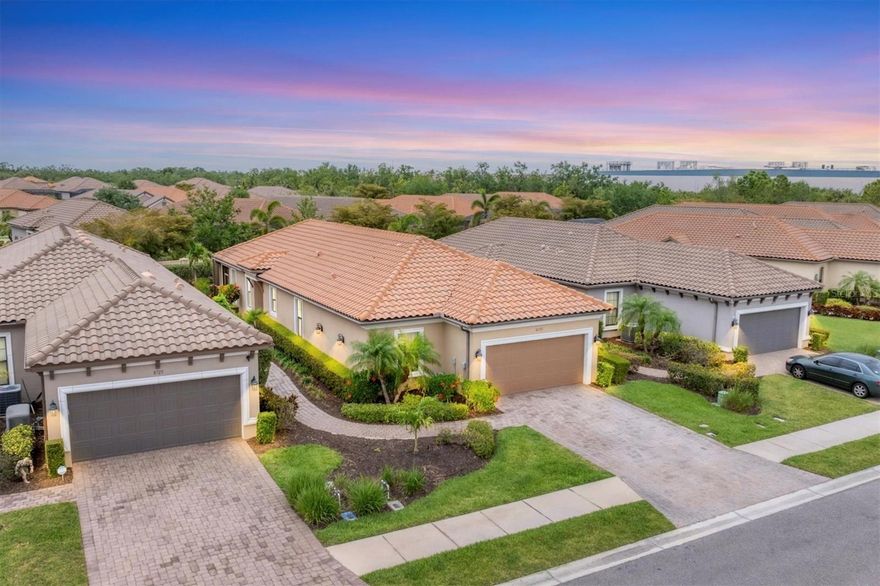Now is the perfect time to enjoy a lifestyle upgrade with this maintenance-free home in the gated community of
Cobblestone on Palmer Ranch. Built in 2016, this thoughtfully designed 3 bedrooms PLUS a private study and a
formal dining room home offers high-end finishes throughout that include impact-resistant windows, tray ceilings,
8-foot doors and laminate faux wood flooring through-out. The gourmet kitchen is a chef's dream with gas
cooktop, stainless steel appliances, quartz counters, and a breakfast bar for casual dining. The owner's suite
boasts a huge walk-in closet and a spacious, spa-like bathroom. The extended screened lanai with paver flooring
matches both the driveway and front entrance, creating an upscale and cohesive look. Brand new interior and exterior paint.  Comfort meets lifestyle  

with resort-style amenities that include an activities committee, inviting clubhouse, state-of-the-art fitness center, heated
pool & spa with cabanas, lighted pickleball and bocce ball courts and a pet park. This home is perfect for those
seeking a luxurious, resort-like living experience.