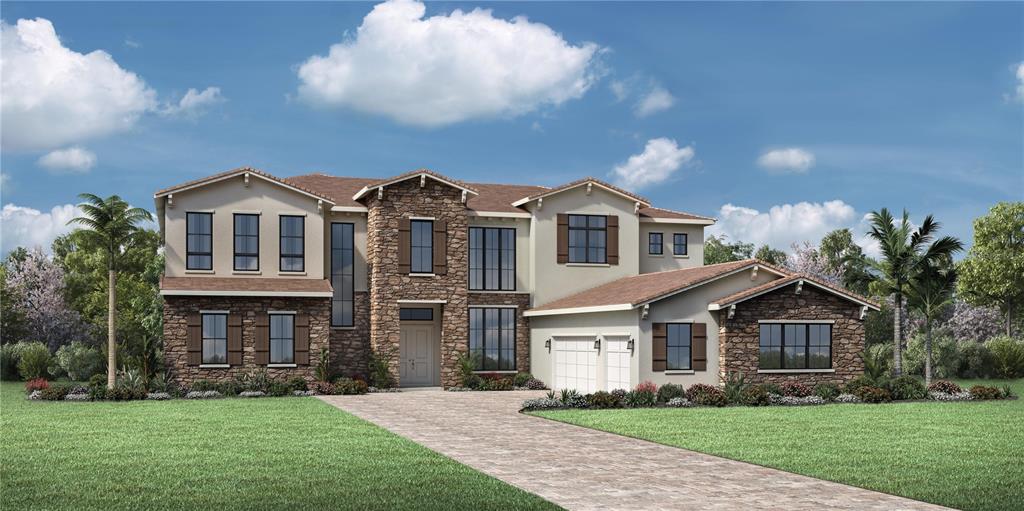 Under Construction. TOLL BROTHERS in Beautiful Bella Collina! This impressive LAKE FRONT Montech Mediterranean home is perfectly sited to capture the long distance water views of LAKE SIENA and glorious Florida sunsets. Featuring 6 BEDROOMS, 7 ½ BATHS plus a 4-CAR GARAGE. The inviting grand foyer with 24' ceilings leads you into to the a spectacular 2-story FORMAL LIVING AND DINING ROOM with picture perfect views of Lake Siena. The very expansive outdoor living area with summer kitchen overlooks the beautiful resort style sparkling pool, and cozy firepit. The kitchen is a cooks delight a NATURAL GAS 48" Range with double oven, luxurious stacked wood cabinets and QUARTZ WATERFALL CENTER ISLAND. The very private PRIMARY SUITE features French doors leading to the private covered patio to enjoy those stunning lake views. A large LOFT with views of the lake complement the 3 private bedrooms each with private bath and walk-in closet. Across the CATWALK is the SECOND PRIMARY SUITE with French Doors to the PRIVATE BALCONY overlooking the beautiful views of Lake Siena. Completing this remarkable home is the 1st floor office and secluded ensuite guest bedroom. Many beautiful upgraded finishes throughout the home have been selected in this exceptional community featuring outstanding amenities, 2 restaurants, tennis courts, spacious fitness center, luxury pool complex with cabanas, on-site spa, and the challenging Championship Sir Nick Faldo designed 18-hole golf course.