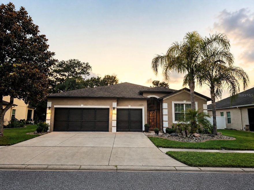 Welcome to this beautifully upgraded 4-bedroom, 3-bath home located in the desirable Deerfield Lakes community. Built in 2014 and offering 2,267 sq ft of living space, this home features a spacious open floor plan designed for comfort and entertaining. Enjoy peace of mind with a new energy-efficient water heater and an AC system replaced in 2022, complete with a HEPA filter, plus a mini-split AC in the 3-car garage. The interior boasts LVP flooring throughout, an electric fireplace, and abundant natural light. The remodeled kitchen is a standout, featuring quartz countertops, under-cabinet lighting, and reverse osmosis water filtration, with an additional filter at the kitchen faucet. The guest bathroom has also been remodeled with quartz countertops. Step outside to your private retreat backing up to a preserve with stunning sunset views. The outdoor living space includes a screened lanai, saltwater pool with new salt cell, saltwater hot tub, outdoor grill with granite counter, and a 3-person infrared sauna—perfect for relaxation and entertaining. Additional features include an irrigation system, neighborhood playground, and convenient access to the Veterans Expressway and I-75, making commuting a breeze. This move-in-ready home combines luxury, functionality, and an unbeatable location—schedule your private showing today!