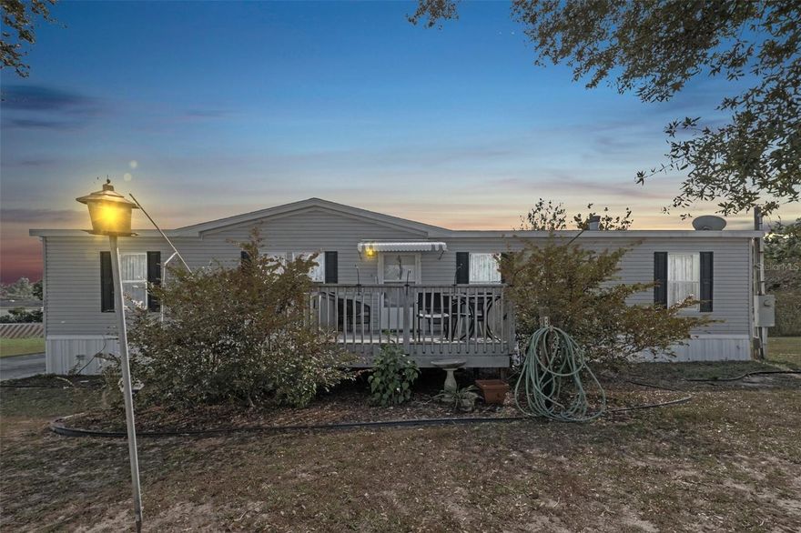 Welcome to this charming 3-bedroom, 2-bathroom mobile home, perfectly situated on a substantial .34 acre lot. This inviting residence spans a generous 1,512 square feet, offering plenty of room for comfort, relaxation, and entertaining.
Upon entry, you are welcomed into a cozy living room that seamlessly flows into a family room. The family room features an electric fireplace, creating a warm and inviting atmosphere during those cooler evenings. Throughout the home, you'll find durable vinyl flooring and elegant tile for easy maintenance. The bedrooms are carpeted, providing a soft and comfortable retreat at the end of the day.
The primary bathroom is thoughtfully designed with a dual vanity, ensuring ample space for your daily routines. Outdoor living is a breeze with an enclosed back patio - perfect for alfresco dining or sipping your morning coffee. Additional decks on both the front and back of the house allow you to fully enjoy the serenity of your surroundings.
Location is everything, and this home does not disappoint. Situated just 1.4 miles from groceries, 1.5 miles from a gym and medical facilities, and 1.6 miles from a grocery store, all your essential amenities are within easy reach. If dining out is on your agenda, you'll be spoilt for choice with 30 restaurants within a 5-mile radius. For recreation, you have access to 15 golf courses and a park within a 10-mile range.
This mobile home offers a unique blend of comfort, convenience, and lifestyle. Don't miss the opportunity to call this your new home!