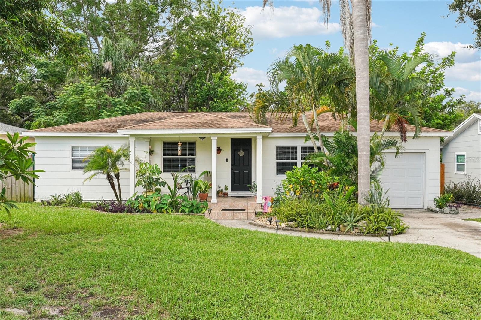 HOME LOCATED IN ST. PETERSBURG AND HAS APPROXIMATELY 1028 HEATED SQ.FT. THE INTERIOR FEATURES 3 BEDROOMS, 1 BATHROOM WITH TILE, VANITY AND TUB, KITCHEN WITH WHITE CABINETS, GRANITE COUNTERTOPS, DISHWASHER, REFRIGERATOR, GLASS TOP RANGE AND BREAKFAST BAR, LIVING/DINING ROOM COMBO AND AN INSIDE LAUNDRY ROOM. TILE FLOORS IN KITCHEN, BATHROOM, DINNING ROOM AND THIRD BEDROOM. LUX VINYL IN FRONT BEDROOMS AND LIVING ROOM. FRESH PAINT INSIDE AND OUT. THE EXTERIOR FEATURES A 1 CAR GARAGE AND PATIO. NICELY LANDSCAPED. HOMES SITS ON A DEAD-END STREET WITH LOCAL TRAFFIC ONLY. CLOSE TO BEACHES, HOSPITALS, SCHOOLS AND SHOPPING.