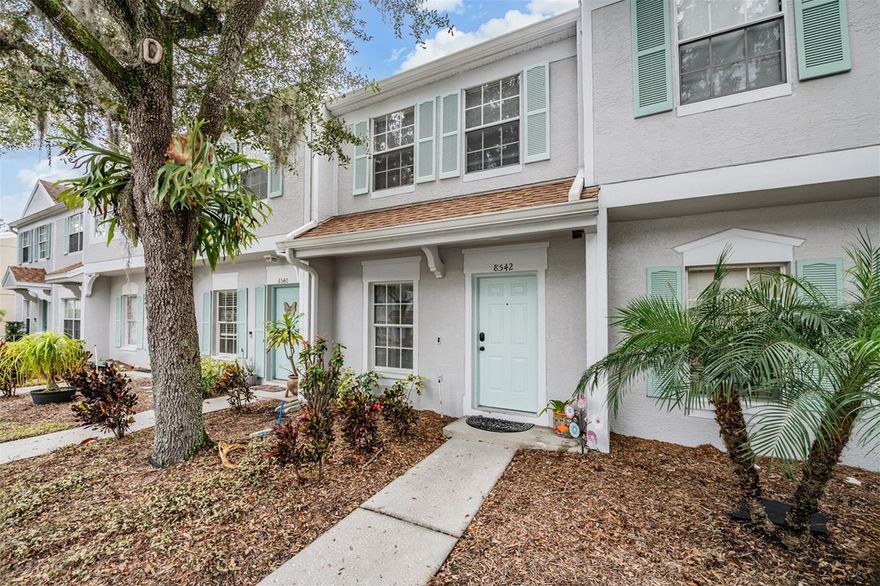Location, lifestyle, and convenience, this Hunters Key town home delivers all three!

Welcome to the highly sought-after gated community of Hunters Key in the heart of New Tampa, just off I-75 and close to everything. This spacious 2-bedroom, 1.5-bath town home offers an open, light-filled floor plan with beautiful pond views the moment you walk in. Brand-new LVP plank flooring flows throughout all living areas and bedrooms, creating a fresh and modern feel. The kitchen is located at the front of the home and features stainless steel appliances and pleasant outdoor views, making it a bright and inviting space to cook and gather. The living and dining areas flow seamlessly to sliding glass doors that open to a screened lanai overlooking tranquil water, the perfect place to relax or entertain. A storage closet is conveniently located on the patio.

Downstairs, you’ll find a newly updated half bath, perfect for guests. The home also features a separate closet laundry area located on the first floor, complete with washer and dryer for added convenience.

Upstairs, both bedrooms are generously sized. The primary suite features wall-to-wall closet space and a large double window with serene pond views. The second bedroom is also spacious and includes a ceiling fan. A full bath upstairs completes the layout.

Hunters Key offers maintenance-free living with HOA fees covering exterior maintenance including roof, water, sewer, trash, landscaping, gated entry, and community pool. No CDD!

Enjoy exceptional walk-ability to restaurants, coffee shops, retail, and New Tampa Nature Park, which connects to Flatwoods Park and miles of scenic biking and walking trails. Just minutes to USF, Moffitt, VA Hospital, Wiregrass Mall, Tampa Premium Outlets, and approximately 20 minutes to Downtown Tampa.

If you’re looking for low-maintenance living in one of Tampa Bay’s most convenient and desirable locations, this is the one.

Schedule your showing today!