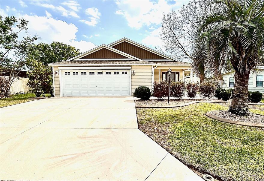 NO BOND Built  2018, this beautifully designed 2 Bedroom, 2 Bath home with a 2.5-Car Garage offers an expanded OPEN floorplan, modern finishes, and thoughtful CUSTOM upgrades throughout. Located in the Village of Silver Lake, this property provides exceptional convenience to Spanish Springs Town Square, La Plaza Grande Shopping Center, and the Silver Lake Recreation Center. THIS IS THE VILLAGES!
Inside, the home features VOLUME CEILINGS and laminate and tile flooring throughout—NO CARPET. The SPACIOUS kitchen includes GRANITE countertops with beautiful backsplashes, STAINLESS STEEL appliances, abundant MAPLE cabinetry, TWO PANTRIES , TWO LAZY SUZY and a BREAKFAST BAR. You will find an INSIDE LAUNDRY AREA as well.
The expanded primary suite accommodates KING SIZE BED and includes a generous walk-in closet, DUAL-SINK- GRANITE vanity, and a Roman-style WALK-IN tile shower. The guest bedroom is ample and is adjacent to a full bath with a tiled tub/shower combination.
Sliding glass doors from the living area open to an oversized side patio, ideal for outdoor dining, grilling, or adding a hot tub.
The oversized 2.5-car GARAGE provides ample space for a vehicle or two and golf cart, along with storage shelving, a storage closet, and a utility sink. The home is wired for, and includes, a dual-fuel portable GENERATOR.
This property is well-suited as a primary home, seasonal or investment rental and is directly across from a SILVER LAKE REC CENTER and GOLF. The Villages is a 55+ Community with over 3000 + clubs and more holes of GOLF than anywhere, the most PICKLEBALL anywhere, 15 CHAMPION COURSES, There are numerous SOFTBALL fields and over 3000 players! Nearby ARCHERY- DANCING every night to free music in so many SQUARES and venues, the largest BLUES Club anywhere, and sports galore! Kayaking, 2 BOWLING ALLEYS, POOL tables, Family Pools, Sports Pools and over 30 ADULT Pools...this is PARADISE...come visit, call me, I'll tell you all about it!