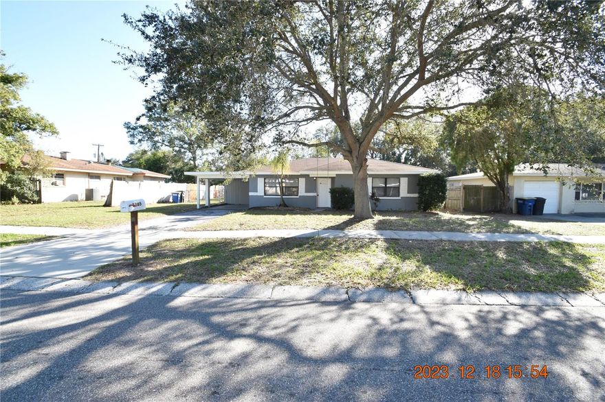 2 Bedroom 1 Bathroom Clearwater Home with 988 sq ft of living space.
Carport keeps your vehicle out of that hot Florida sun.
Large yard gives you lots of room to roam and backyard shed available to stow your lawn equipment.
Double gate on the side means room to park your boat!
Beautiful Wood Laminate Floors really accentuates your décor.
Ceramic tile where you need it is so easy to clean and maintain.
Kitchen appliances include glass-top range and refrigerator.
This adorable galley-style kitchen boasts plenty of cabinet & counter space and the window above the sink is great for keeping an eye on the family activities in the back yard.
Linen closet in bathroom provides towel storage.
Window blinds allow in just the right amount of light.
Ceiling fans will be sending you a cool breeze.
Efficient Central AC and Heat for year-round comfort.
Washer/Dryer CONNECTIONS for your convenience.
Convenient to tons of shopping and dining and just minutes from downtown Clearwater and the world-famous Clearwater Beach. Don’t forget your sunblock!
DON’T FORGET TO CHECKOUT THE FULL WALKTHROUGH VIDEO AT OUR WEBSITE!!