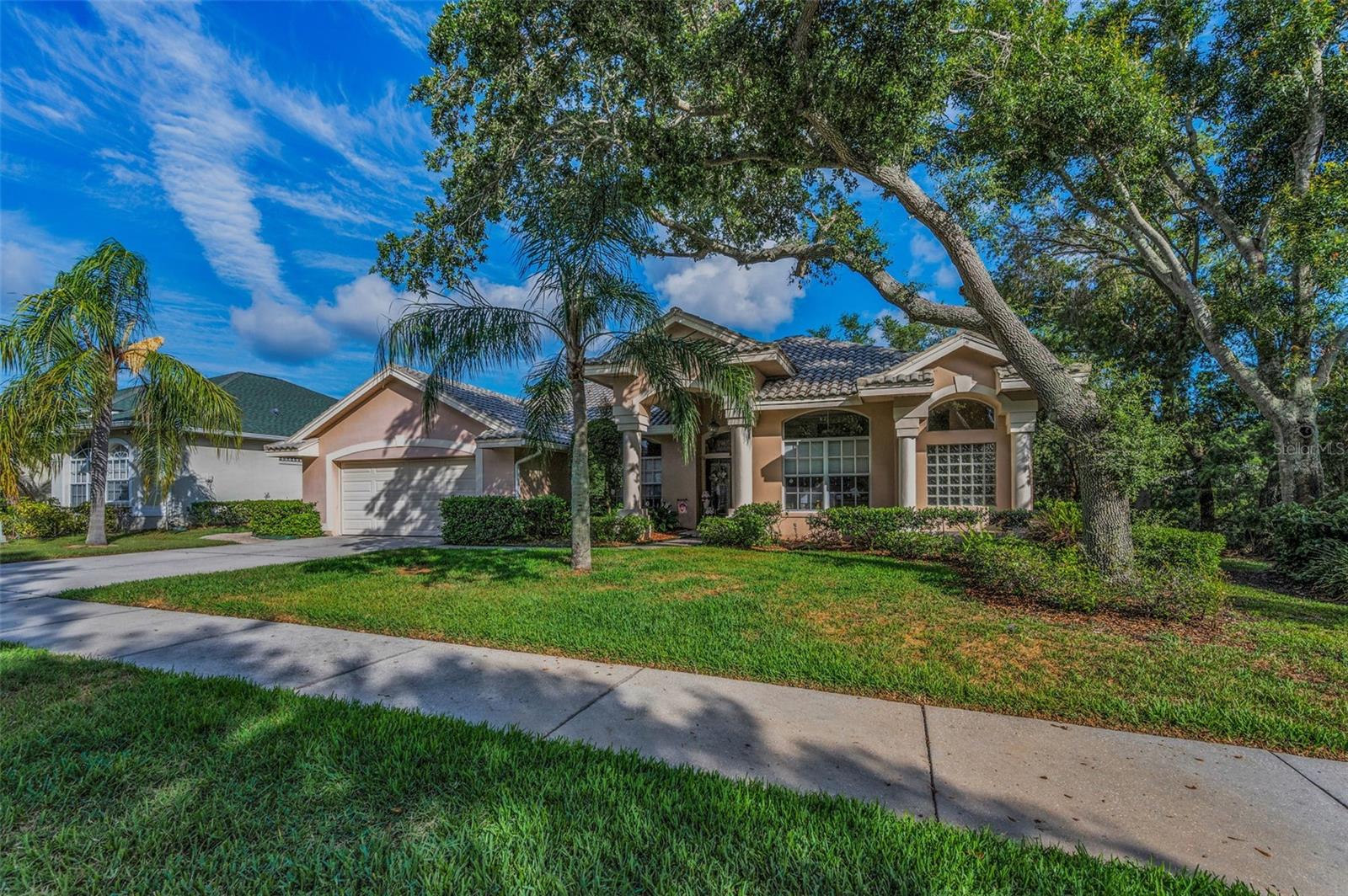 Stunning Pool Home Near Historic Downtown Safety Harbor! Welcome to Old Harbor Place — a peaceful retreat just a short walk from the charm and culture of Historic Downtown Safety Harbor. This beautifully designed 4-bedroom, 3-bath home features a desirable three-way split-plan, 10-foot volume ceilings and an abundance of natural light, creating a bright and open living space perfect for both relaxing and entertaining. A wall of glass sliders provides breathtaking views of the swimming pool and tranquil pond, seamlessly blending indoor and outdoor living. Open concept living and dining offer hours of fun with the billiards table and equipment that conveys, if the buyer chooses. The chef’s kitchen is enhanced with custom granite countertops, abundant pantry and cabinet space, stainless steel appliances including double ovens with convection and a new French Door refrigerator. In true heart of the home fashion, seating at the breakfast bar, breakfast nook and family room are conducive for entertaining. A wood burning fireplace and full views of the pool and pond make this family room a favorite gathering space. A private third wing is comprised of the bright, updated pool bathroom, a bedroom and extra storage closet, making it a great option for multigenerational living and guests. The king-sized primary suite offers access to the lanai and pool along with gorgeous views of the pond, a dedicated Amana® A/C unit, tray ceilings, an elegant en-suite bathroom with serene garden spa tub, double sinks, make-up vanity, separate water closet, spa-like walk-in shower and two walk-in closets — plus a dedicated office. Convenient indoor laundry room boasts plentiful storage adjacent to the oversized garage. Efficiency and comfort abound, thanks to upgrades including Icynene® spray foam attic insulation and 2024 natural gas tankless hot water heater. Have peace of mind with hurricane shutters and integrated outlet for the generator! Although it is waterfront, this home is FEMA LOMA certified, removing the structure from the flood zone; almost 24 feet above flood zone. Conveniently located, just minutes from world-class beaches, shopping, Tampa International Airport, Clearwater/St. Pete Airport and downtown Tampa and St. Petersburg. Quickly access Downtown Safety Harbor by using the community rear exit to Main Street, great for a stroll or bike ride to enjoy all that Safety Harbor has to offer! Room sizes are approximate. Don't wait on this one!