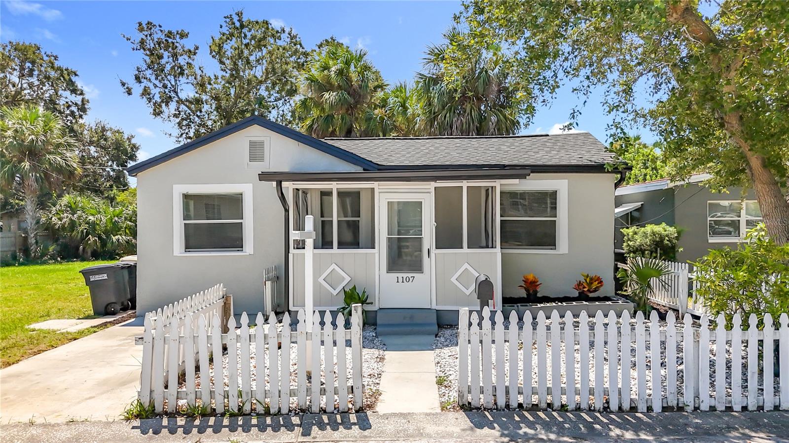 Welcome to this beautifully remodeled 3-bedroom, 1-bathroom home, ideally located in the vibrant center of Clearwater! As you step inside, you’ll be welcomed by a spacious living and dining area, featuring fresh interior and exterior paint, new tile flooring, and plenty of room for entertaining. The upgraded kitchen with new stainless steel appliances is a great space, with plenty of room for cooking. Complete with stylish white shaker cabinetry with a stunning countertop and custom tile backsplash. Completely remodeled bathroom, includes new shower, vanity, tile, fixtures and toilet. The primary bedroom boasts generous space, while the other two additional bedrooms are bright and spacious, perfect for family or guests. The property also offers a screened front lanai for those beautiful mornings, and a backyard patio pad that’s great for entertaining friends and family. The fenced in yard will make your pets happy, keep kids safe and offers a very private space to make your own. Additional features include newer major components new roof and gutters 2025, updated electrical panel and outlets 2025, new plumbing 2025, 2019 HVAC, 2025 electric water heater and a brand new washer/dryer included. This wonderful home is perfectly situated in the heart of Clearwater, ensuring you’re just minutes away from all the action. You’ll find Downtown Clearwater, Dunedin Marketplace, Coachman Park, Clearwater Country Club, and Pier 60 all within a few miles radius. Public transportation is only a block away. Plus, it’s a short distance to the local schools and conveniently close to shopping and dining. This home offers easy access to the beaches and a straightforward commute to Downtown Tampa. Lastly, rest easy knowing this home is located outside of the flood zone and has sustained NO damage from recent hurricanes. Don’t miss out on this fantastic opportunity - it won't last. Call to schedule your showing today!