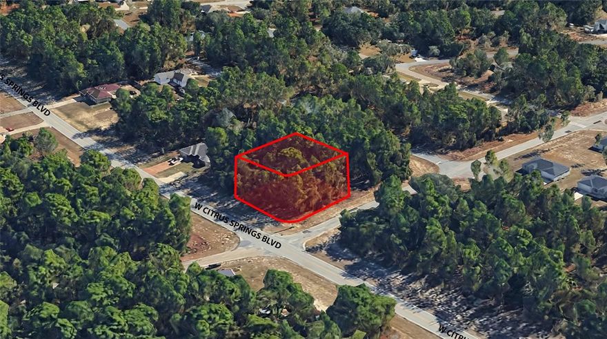 Oversized .33-acre vacant residential lot located on a paved main road in Citrus Springs. This wooded parcel offers a natural setting with plenty of space to design and build your custom home while maintaining privacy.

Conveniently positioned for easy access in and out of the community, yet close to local schools, shopping, dining, and medical facilities. Residents enjoy nearby parks, walking trails, and golf at Citrus Springs Golf & Country Club. Just a short drive to Crystal River for boating and waterfront activities, and within reach of Ocala for expanded amenities.

Take advantage of the extra space and prime location to bring your vision to life in this established, growing community!