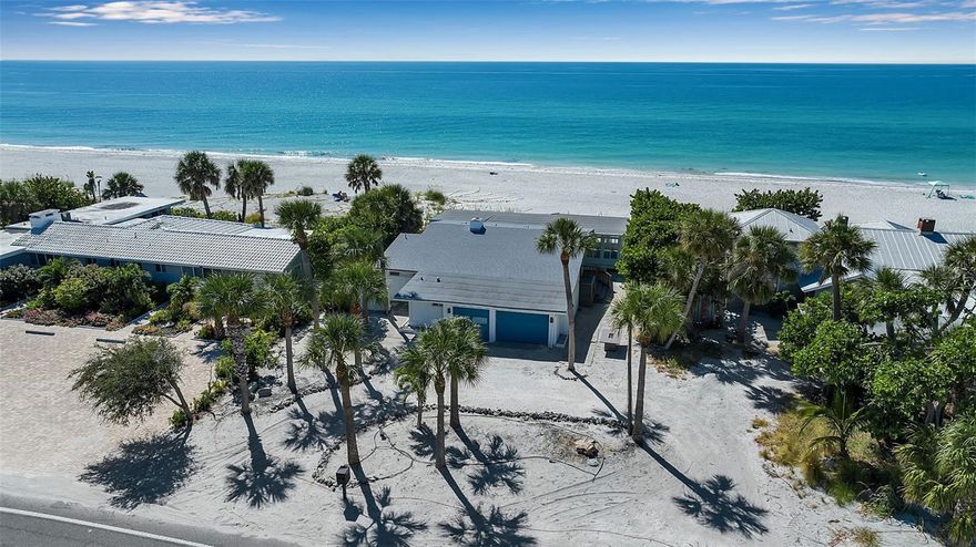 BEACH FRONT OPPORTUNITY on Longboat Key! Rare chance to own DIRECT GULF FRONT property on the coveted south end of Longboat Key in Sarasota county. This charming, 1955 beach cottage sustained significant hurricane damage and is now being sold AS-IS for land value only. No HOA fees! Build your dream coastal retreat on this prime GULF-front lot and enjoy breathtaking sunsets, white-sand beaches- just steps to Publix grocery, 1.5 miles to the stunning St. Regis resort, and easy access to nearby St Armand’s dining/shopping,  downtown Sarasota, golf, and marinas. You do not want to miss this opportunity to create your own piece of paradise on BEAUTIFUL Longboat Key!
