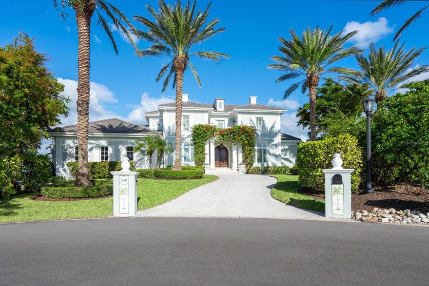 Exquisite Palladian-Style Waterfront Estate Located on the serene shores of Sarasota Bay, this home epitomizes elegance and sophistication. Designed by Cliff Scholz and meticulously crafted by Murray Homes, this, 5,300-square-foot masterpiece is situated in a double-gated community offering unparalleled privacy and exclusivity. Perched at the end of a quiet cul-de-sac, the property boasts almost 200 feet of pristine waterfront, with breathtaking views of the downtown Sarasota skyline and a protected deep-water yacht slip. Deeded access to a private Gulf of Mexico beach club enhances the ultimate coastal lifestyle. Inside, the home features an exceptional floor plan with four luxurious bedroom suites and numerous entertainment spaces, including a formal living room, dining room, family room, and a gourmet kitchen equipped for the finest culinary creations. Expansive waterfront terraces, a redesigned viewing porch, and his-and-her offices add to the home's functional elegance. Every detail has been executed to perfection, from the impeccable millwork to the finest finishes throughout. With magical views from every room, this estate embodies class, comfort, and privacy in one of Sarasota's most coveted locations. Experience refined waterfront living at its finest.