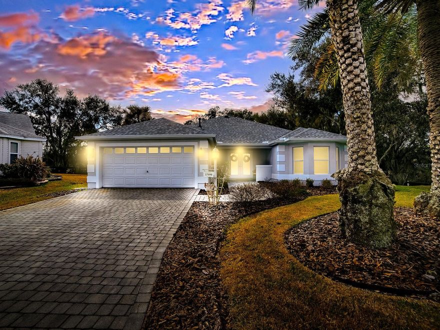 Welcome to the QUIETER side of The Villages! Tucked away at the end of a cul-de-sac, this home offers the kind of PRIVACY and SERENITY that’s hard to find — set on over a 1/3 ACRE HOMESITE backing to the Kelsea Louise Morse PRESERVE and even a local farm… which means NO REAR NEIGHBORS and peaceful views to enjoy every day. This 3-bedroom (one without a closet), 2½-bath Block & Stucco Designer is far from a typical Grand Ficus. Thoughtful modifications throughout make this truly a one-of-a-kind home. Both the Primary and Guest Bedrooms feature their own private EN-SUITE BATHROOMS and walk-in closets — ideal for hosting family and friends. There’s also a convenient half bath off the entry, and the enclosed den with double pocket doors offers flexibility as an additional guest space (no closet), craft room, office, or quiet personal retreat. Step outside and you’ll understand what makes this setting so special. The covered lanai opens to a spacious patio with a birdcage, plus an additional large patio with pergola — the perfect spaces to relax, entertain, or simply soak in the peaceful surroundings. And while you’re just about 1/10 mile from Chatham Recreation Center, there’s still plenty of room if adding your own pool is in your future plans. From the moment you walk through the double leaded-glass entry doors, you’ll feel right at home. The light and bright open floorplan, vaulted ceilings, and abundant natural light create a welcoming atmosphere. The kitchen is both beautiful and functional, featuring a sunny eat-in area with bay windows overlooking the FABULOUS SETTING! You’ll love the Black Stainless appliances, natural gas range, granite counters, white cabinetry with generous pull-out drawers (even in the pantry!), and thoughtful layout designed for everyday living. The Primary Suite is a relaxing retreat with double-door entry, a large walk-in closet, and an en-suite bath offering a tiled shower, dual rectangular sinks with granite counters, and a solar tube for added natural light. The indoor laundry is conveniently tucked away just off the primary bath. Throughout the home you’ll find beautiful tile and laminate flooring — NO carpet. The OVERSIZED 25’ deep garage provides versatile space for 2 cars and a golf cart or 1 car and 2 golf carts (depending on size).
Location? It’s hard to beat. You’re just a short golf cart ride to multiple golf courses, pools, recreation centers, Nancy Lopez Legacy Country Club, Mulberry Grove Shopping Plaza, Spanish Springs Town Square, and Lake Sumter Landing — plus major medical and so much more.
Additional features include a paver driveway, window blinds and cornices, wainscoting, attic stairs, workbench, gutters, and more. And for peace of mind: Roof replaced in 2020, HVAC in 2022, and Water Heater in 2023. Move right in with NO worries. .PLEASE NOTE: The MLS “View” reflects “Trees/Woods” and “Water” since a “Preserve” option is not available — this is simply a system limitation and not intended to mislead. Property taxes: $3,040.41, CDD (annual maintenance, storm/wastewater, fire district & bond): $1,800.98, Low Bond Balance: $2,113.72. Some furnishings may be negotiated separately. So… what are you waiting for? If not now, when?