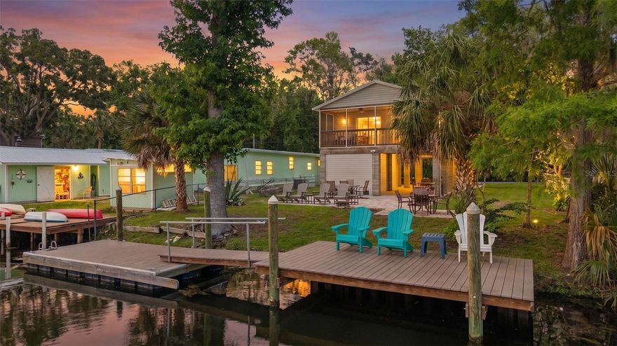 BOOKED FOR SUMMER 2026 - Turnkey waterfront income-producing short-term rental with direct Gulf access
in the hidden gem community of Weeki Wachee Gardens! This fully furnished elevated stilt home is compliant
with local short-term rental requirements and has booked revenue through Summer 2026, making it an
exceptional investment opportunity, vacation retreat, or full-time residence.

Enjoy the ultimate waterfront lifestyle with quick access to the Gulf via the Mud River, and room for your jet
skis, kayaks, and fishing gear. Dolphins and manatees regularly cruise the canal, while world-class fishing,
scalloping, and paddleboarding are just minutes away.

And thanks to its elevated stilt design, past flooding events have been minimal--more of an inconvenience than
a disaster--with only the ground-level laundry/utility area affected while the main living space remained
untouched. With no HOA, short-term rentals allowed, and endless opportunities for waterfront adventure, this
is the coastal lifestyle you have been searching for.
