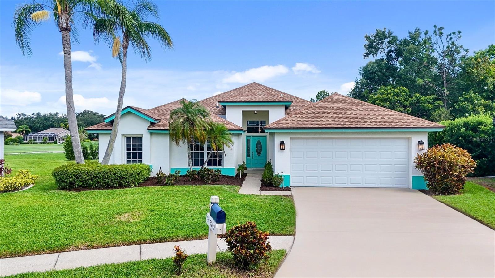 Live the Florida Dream in River Hills! Welcome to your serene oasis in the highly sought-after River Hills community. This bright and airy POOL home is the best in open-concept living—perfect for relaxing and entertaining. Nestled on a quiet cul-de-sac, the oversized lot is nearly ¼ acre and sits along the 5th hole of the golf course. Step inside the 3 bed, 2 bath home and be instantly wowed by the panoramic view of the screened pebble-finished pool, lush backyard, and fairway beyond. The great room features towering 14’ ceilings with additional decorative windows above the sliding doors, maximizing the natural light. At the heart of the home is a Chef’s dream kitchen, complete with custom cabinetry, double ovens, a newer refrigerator and dishwasher, and a large island ideal for prep work or casual meals. The adjacent dining area makes entertaining easy and effortless. Your retreat awaits in the spacious owner’s suite, featuring newer flooring, direct pool access, a generous sitting area, and a spa-style, recently remodeled bath dual vanities, a soaking tub, a separate shower, and ample closet space. Two additional bedrooms and another full, remodeled bath are thoughtfully placed at the front of the home for privacy. The backyard is an entertainer’s dream, offering an oversized outdoor space ideal for sipping morning coffee or unwinding with an evening glass of wine. The pool pump was replaced in 2022, and a pool heater hookup is ready for year-round enjoyment. Additional updates include a new A/C system in 2023, water heater in 2021, and recent installation of a hurricane-impact rated garage door. The two-car garage also includes a full separate storage room, adding even more convenience. River Hills offers 24-hour manned gate security, A-rated schools, a championship golf course, all new pickleball courts, clubhouse, community pool, playgrounds, and miles of tree-lined walking trails. This is the Florida lifestyle you’ve been waiting for—schedule your private showing today!