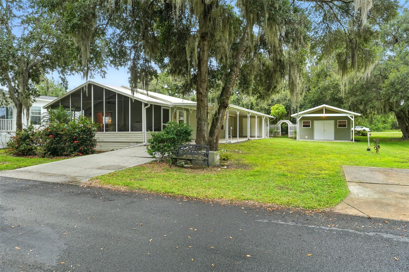 An opportunity to purchase a home with options. The home sits on two lots and it is fully furnished. Everything you need is there, just bring your toothbrush There is a storage unit at the end of the carport. The lot beside the home has a good shed of almost 200 ft. A large garage can be built on the lot if so desired. If not required, the lot can be sold. You own your ground. At present the homeowners fee is $324 for both lots each month. ($162 each). The homeowners fee covers grass cutting and pays for the upkeep of the clubhouse. There is a meeting room, kitchen, library with pool table and outside a swimming pool with Spa. There is a dock on Lake Yale from which you can fish and there are also boat docks. Lake Yale Estates is a lively community and there are various activities organized. The majority of the residence are permanent, but there are a number of snowbirds. It is a perfect place to retire or have as a winter home.