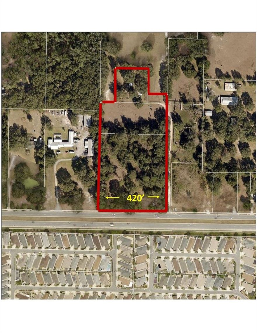 A 7.58 acre vacant site on CR 466-A that is located directly across the street from "Villages of Fruitland Park" and 1 mile east of "Colony Plaza" in The Villages. It is level and all usable with 420' of frontage.. The property has C-2 (General Commercial) zoning with city sewer running along the front of the property along 466-A and city water located across the street or 1,000' to the east on the same side of the street. This 7.58 acres also includes Alt Key # 3906813 and 2515490, Great location for mini warehouses, assisted living/memory care, medical office, healthcare, and professional office park.