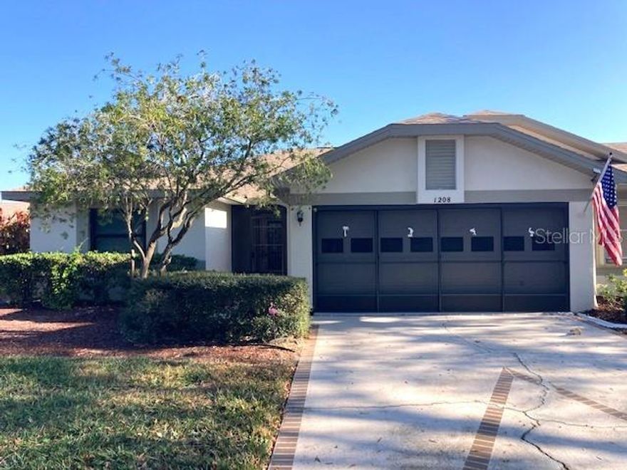 Annual lease, no pets, non-smoking. This elegant two bedroom home with two car garage is updated with stylish interior. Both the guest and primary baths feature decorative tile flooring, step in showers, and lovely accessories such as glass shower doors and anti-fog mirrors. Interior laundry room, office/den space, and covered lanai add to the convenience and luxury of this home. Kitchen includes a dining area plus granite countertop for extra seating. Outside, you'll find a shady front yard with a spacious setback. The two-car garage features a screen door, to extend your covered outdoor space. Pretty landscape on the outside, stylish decor on the inside, make this home a beautiful retreat. Litchfield is located in Kings Point, a gated 55+ age restricted community in Sun City Center. Amenities, clubs, and activities will keep you as busy as you want to be. Sun City Center is near the West coast of Florida between Tampa and Sarasota, short drives to beaches, parks, airports, shopping, dining, medical and more. Come join us, walk on our beaches, hike on our trails, canoe on our rivers, you will be glad you did.