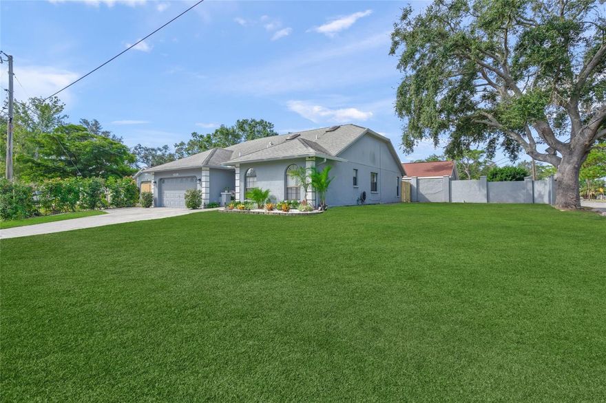 Immersed in a serene and family-oriented neighborhood, this impeccably maintained 3-bedroom, 2 and 1/2-bathroom residence offers a harmonious combination of luxury and tranquility. Enveloped by lush trees and peaceful streets, this property serves as a serene escape from the fast-paced urban life. Boasting 1,657 square feet of meticulously planned living space, this home exudes comfort, practicality, and a welcoming ambiance.
Positioned on a spacious corner lot, the property showcases a meticulously landscaped yard with a paved walkway and ample room for social gatherings, gardening, or simply basking in the peaceful environment beneath the mature trees. Upon entry, you are greeted by an open-concept floor plan flooded with natural light from skylights, a contemporary kitchen equipped with updated appliances, and cozy bedrooms designed for rejuvenation and relaxation. Additionally, a private lanai awaits, perfect for enjoying morning coffee, hosting weekend barbecues, or simply unwinding after a long day.
Conveniently located just minutes away from Sarasota's renowned beaches and scenic walking trails, this home is an ideal choice for those in search of a more leisurely lifestyle and a strong sense of community. Explore a plethora of vibrant shopping, dining, and entertainment options in close proximity. This property is truly a gem worth seeing. Schedule a viewing appointment today.