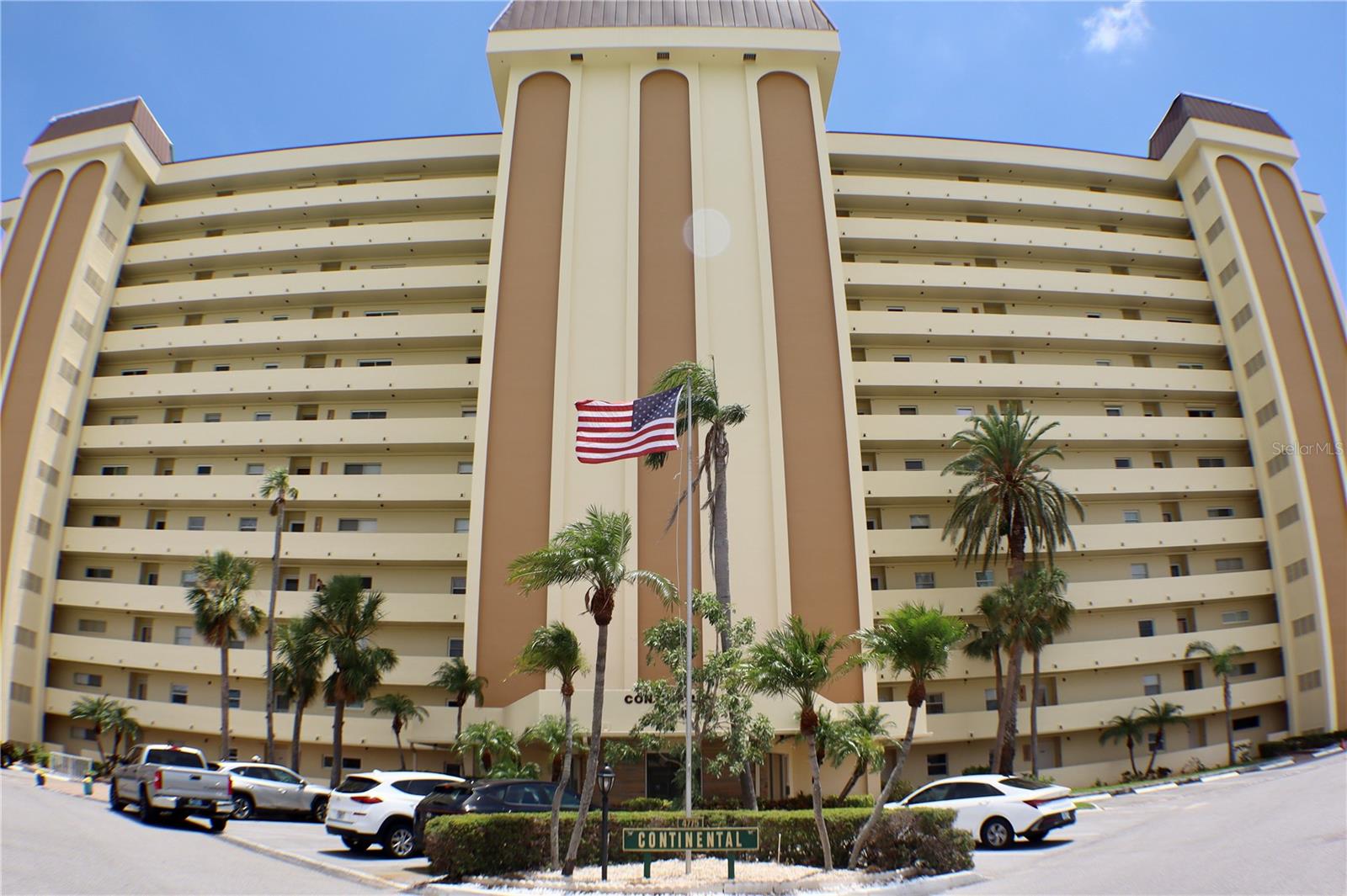 Welcome to waterfront living at its finest! This fully furnished 2-bedroom, 2-bathroom, 1-carport condo in the highly sought after Continental Towers offers stunning water views from every window. From your unit, enjoy daily sights of boats gliding by and the charming view of the Tom Stuart Causeway. Located on the 4th floor with elevator access, this well-maintained unit includes a 2-year-old refrigerator, a 2020 water heater, and a 2016 A/C system with a transferable 3-year maintenance contract for peace of mind. High and dry, this unit did not suffer any damages from either 2024 storm. This unit also comes with hurricane shutters! The community provides an unbeatable list of amenities, including 2 heated pools, a fitness center, tennis and pickleball courts, shuffleboard courts, fishing piers, and a walking path. There are also regularly scheduled activities. The Continental Towers building has completed its milestone reports, as well as flood and wind mitigation documents. The monthly fee covers Cable TV, internet, water, sewer, trash, pest control, exterior and grounds maintenance, escrow reserve funds, a 24-hour gate guard, and access to all recreational amenities. Don't miss this opportunity to enjoy waterfront views, resort style amenities, and a thriving social community