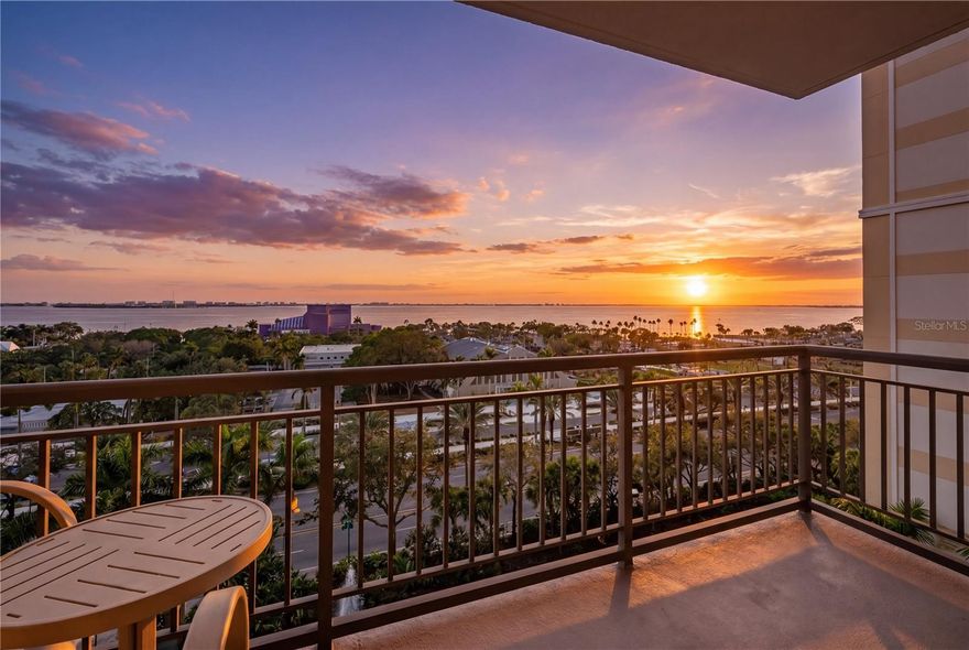 Immerse yourself in the vibrant energy of Sarasota’s coveted Rosemary District, where an inspired coastal lifestyle unfolds just beyond your doorstep.  Perfectly positioned, moments from The Bay Sarasota and The Quay Sarasota, this residence offers effortless access to the city’s most exciting transformation – lush bayfront greenspaces, scenic walking paths, a new pier, and curated waterfront experiences including free concerts, yoga, and even a kayak launch.  Right at your doorstep you will discover a dynamic collection of Rosemary District café’s, acclaimed restaurants, artisan bakeries, and boutique shops, all contributing to a walkable, cultured, and endlessly engaging lifestyle.  From morning rituals to sunset dinners along the bay, this residence, set within Alinari at Rosemary Place, invites you to experience Sarasota at its finest.  Framed by breathtaking true full water frontage views that stretch across Sarasota Bay and beyond, this beautifully redesigned two-bedroom, two-bath residence captures unobstructed westerly vistas from its highly desirable eighth-floor position in the south tower, where natural light pours in and sunset gazing becomes a daily ritual.  The interiors have been thoughtfully re-imagined with a clean, modern aesthetic, featuring wide plank luxury flooring, quartz surfaces, new modern fixtures, and a cohesive move-in ready design.  The open layout enhances the connection to the water, while a rare walk-in laundry room and additional flex storage space add everyday convenience.  The primary suite offers a serene retreat with a walk-in closet and a well-appointed, fully customized en-suite bath, while the second bedroom is equally versatile for guests or a home office – each space sharing in the residence’s captivating views. Alinari presents a refined residential experience with amenities beyond expectation.  Enjoy the privacy of a 3rd floor Olympic length pool and deck where recreation and relaxation can easily be found.  The state-of-the art fitness center, modern and fully upgraded theater, business center, guest suites, game room, gated entry garage, 24-hour concierge and on-site security, are just a small sample of Alinari features and lifestyle.  Unique to the property you will enjoy a beautifully landscaped 35,000 sq ft gated recreational space that is for the exclusive enjoyment of Alinari owners and their pets.  With strong reserves, no current assessments, and elevated construction in Flood Zone X, the building offers peace of mind and enduring value.  Complete with two garage parking spaces and climate-controlled storage, this residence is a rare opportunity to enjoy downtown Sarasota living at the intersection of culture, convenience, and sweeping waterfront beauty.