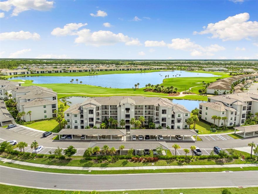 FULL GOLF Membership Included!  Experience the best of Southwest Florida living in this beautifully appointed 2-bedroom, 2-bath condo located in the highly desirable Babcock National Golf & Country Club. Built in 2023, this turnkey-furnished residence offers the perfect blend of modern comfort, style, and convenience — just bring your suitcase and start enjoying resort life from day one!This thoughtfully designed home features an open, airy floor plan with abundant natural light and contemporary finishes throughout. The chef-inspired kitchen boasts stainless steel appliances, quartz countertops, and shaker-style cabinetry, opening seamlessly to the living and dining areas — ideal for relaxing or entertaining guests.Wake up to serene lake and golf course views from your private screened lanai, or unwind in the spacious primary suite complete with dual closets and a luxurious en-suite bathroom. A private guest bedroom and full bath provide comfort and privacy for visitors.  As a resident of Babcock National, you’ll enjoy access to an unmatched lineup of amenities, including an 18-hole championship golf course, resort-style pool and spa, tennis and pickleball courts, state-of-the-art fitness center, full-service spa, and clubhouse dining — all within the country’s first solar-powered community, Babcock Ranch.