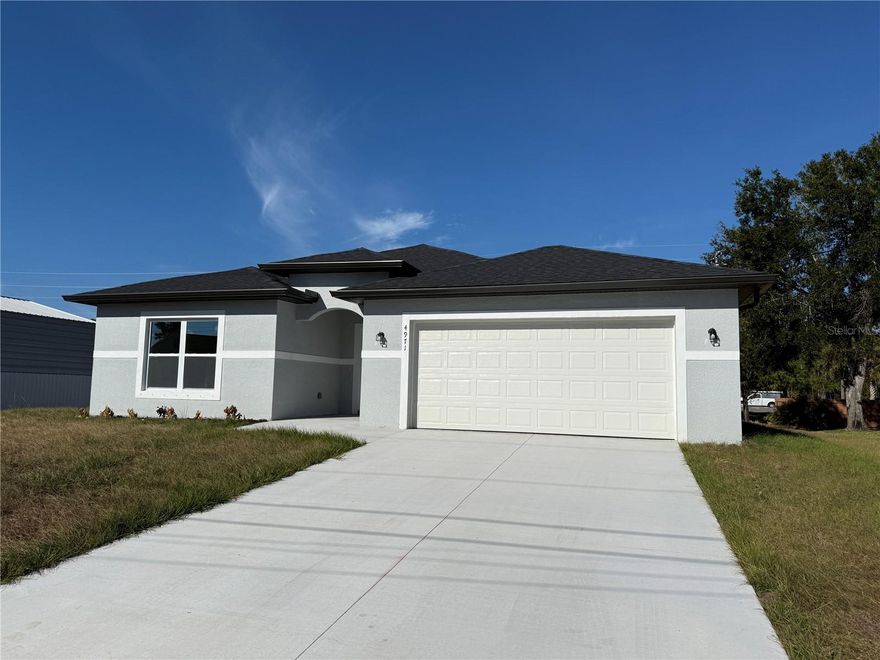 Available immediately for annual rent in North Port, this brand-new home built in 2025 has never been lived in. It features 4BR 2BA, and nearly 1,800 square feet of living space. The open-concept design includes a spacious kitchen with a large island, perfect for entertaining. Situated on a 10,000-square-foot lot, the property offers ample outdoor space while being conveniently located near I-75. Additional features include a laundry closet and a two-car attached garage.