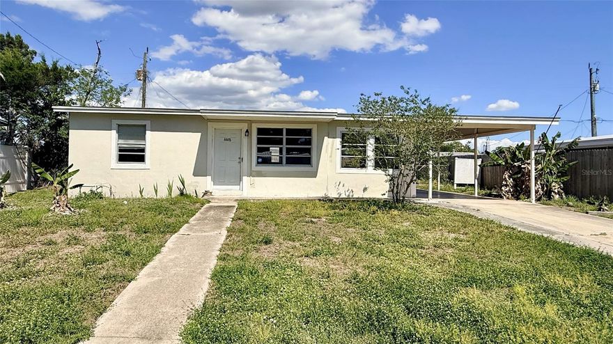 2-bedroom, 1-bath home with a bonus room and tile flooring throughout. HVAC replaced in 2024. Fenced yard with storage shed. City water and sewer. Not in a flood zone. Great opportunity to update and add your personal touches.