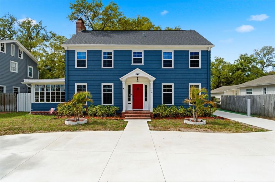 Dream home alert! This stunning 5 bedroom 3 1/2 bath Colonial style home is truly a once-in-a-lifetime 
opportunity. The main residence features 4 spacious bedrooms and 2 1/2 bathrooms. From the front of the home, enjoy 
picturesque views of a beautiful golf course. Out back, you'll find a mature Live Oak overlooking a spacious backyard perfect-for relaxing or entertaining. The kitchen is thoughtfully updated with quartz countertops, stainless steel appliances, soft close cabinets and modern recessed lighting. The inviting living room showcases stunning hardwood floors and a cozy wood-burning fireplace. The formal dining room is ideal for family dinners or card games with friends. Upstairs offers a traditional three-bedroom layout. The primary suite 
features a private en suite bathroom and wood-burning fireplace, while the second and third bedrooms share a convenient Jack-and-Jill 
bathroom. Recent additions, making the exterior even more enjoyable are an updated circular driveway, back patio pavers and a storage shed. The side driveway is large enough for a boat or RV. Adding even more value is the highly sought-after detached apartment, complete with one bedroom, one full bathroom and a fully appointed kitchenette-ideal for guests, extended family or potential rental 
income.  This exceptional property blends classic charm modern updates and versatile living space. Don't miss your chance to call it home!