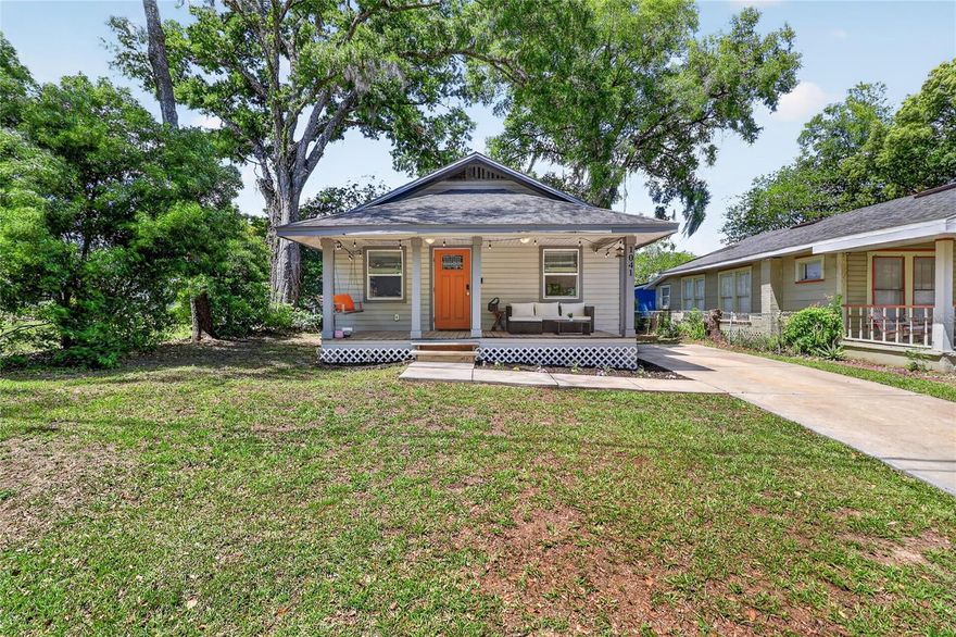 Charming, beautifully remodeled bungalow located in the highly sought-after Dixieland Historic District! Built in 1943, this 2-bedroom, 2-bath home perfectly blends timeless character with modern updates.

Completely renovated in 2019, major upgrades include updated plumbing, roof, AC, windows, and water heater—giving you peace of mind while preserving the home’s original charm. The inviting open floor plan features wood-look tile throughout the main living areas and cozy carpet in the bedrooms.

The kitchen is a standout with granite countertops, a sleek matching backsplash, and an open layout that makes cooking and entertaining effortless. Both bathrooms have been tastefully updated with granite finishes and beautifully tiled showers with decorative listello insets. The guest bathroom conveniently connects to the second bedroom, making it ideal for guests or flexible living.

Enjoy Florida living at its best with a spacious front porch and a large back deck overlooking the fully fenced backyard—perfect for relaxing mornings, entertaining, or letting pets roam freely.

Additional highlights include termite tenting completed in July 2023 and significant tree work done in 2022.

Located just minutes from Downtown Lakeland and S Florida Ave, you’ll love being close to local shops, restaurants, and everything this vibrant area has to offer.

This move-in ready gem is full of charm and won’t last long—schedule your showing today!