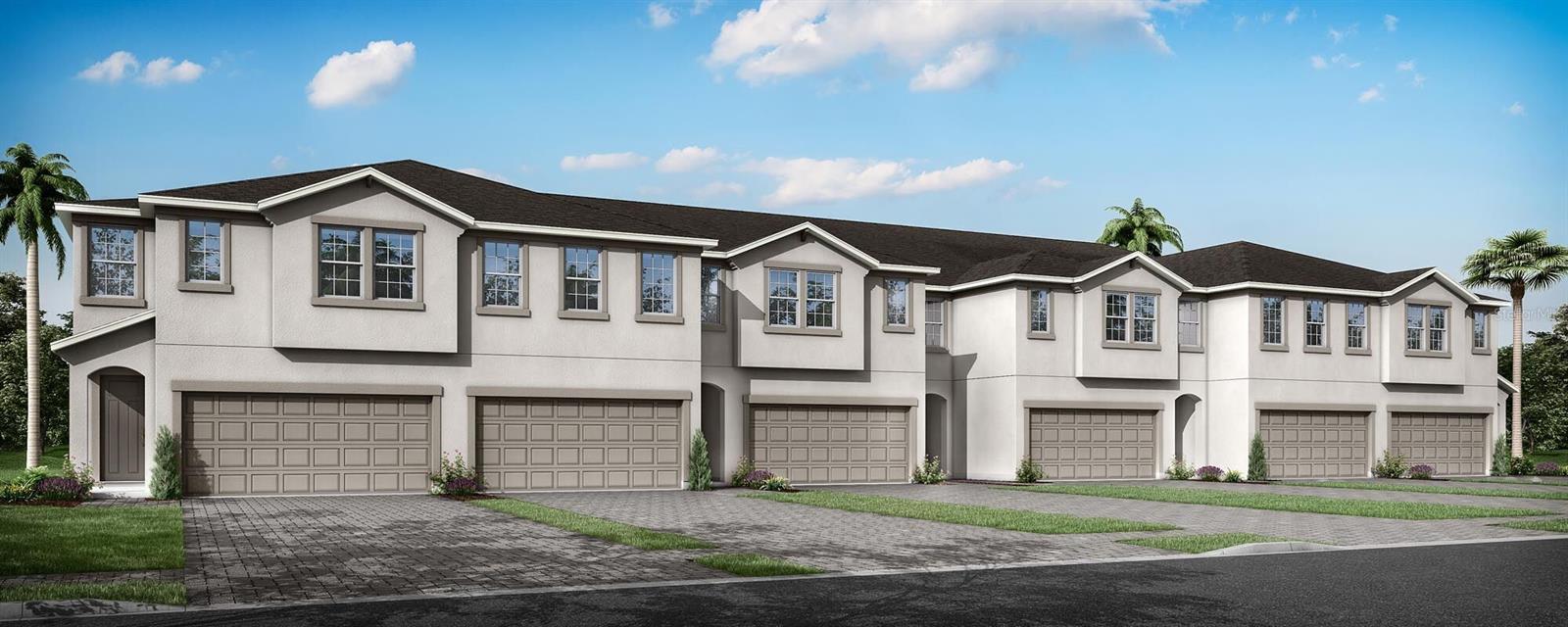 Under Construction. The award-winning Venice West Indies townhome lives like a single-family home. This impressive two-story plan townhome includes 2,574 square feet with 4 bedrooms, 3 baths, and a 2-car garage with pavers. On the first level of this home, you will find a designer kitchen with abundant cabinet space and a center island with a breakfast bar that is equipped for any home chef. The cabinets are Sonoma Painted Stone and the Calacatta Ultra quartz countertops compliment the stainless-steel appliances. Includes beveled glass backsplash along brushed nickel cabinet hardware. First-floor common areas is 7x22 Wood Plank Tile 70/30 staggered. The dining area and Great Room naturally flow together with views to the covered lanai that overlooks a pond. The lanai is completely screened in along with a nice touch of pavers. For added convenience there is a first-floor bedroom and full bath, walk in shower. Upstairs, an amazingly spacious loft is versatile and can be used as your second living space, media room, or play area. The owner's suite includes a tray ceiling and owners' bath are connected to the loft and includes a spa-inspired owners' bath with raised dual sink vanities, large shower and drop-in tub and a must-see walk-in closet. Two secondary bedrooms share a full bath and feature walk-in closets. Smart Home Tech package is included. Ecobee Thermostat, Clare Voice Doorbell and Clare Touchscreen security panel. Parkview at Long Lake Ranch is a gated community with Resort Style Pool, Dog Park and 2 playgrounds. All of this is just a short distance from shops, restaurants, grocery stores, and Outlets Mall and more! The local public schools are Oakstead Elementary, Charles Rushe Middle and Sunlake High as well as local private and charter schools. Come and see why Parkview at Long Lake Ranch will be your new community today. The estimated completion of this home is May/June 2023. Great incentives available for a limited time only. Incentives, pricing, dimensions and features can change at any time without notice or obligation. Photos, renderings and plans are for illustrative purposes only, and should never be relied upon and may vary from the actual home. The photos are from a furnished model home and not the home offered for sale.