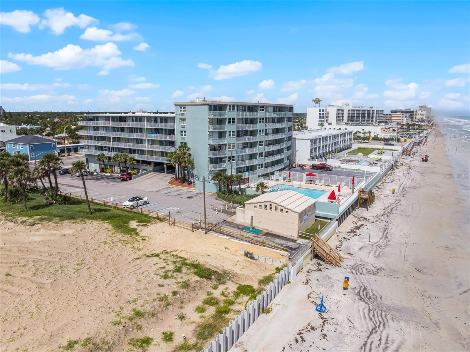 Experience coastal living at its finest in this fully furnished oceanfront condo at the desirable Daytona Beach Club. Offering 515 square feet of efficiency living, this unit boasts breathtaking direct ocean views from your balcony, perfect for catching unforgettable sunrises.
Whether you’re searching for a move-in-ready home, an investment opportunity for short-term rentals, or a full-time residence, this property checks every box. Enjoy two garage parking spaces, access to an on-site laundromat, and a recently updated oceanfront community pool. With all utilities—including cable, internet, electricity, and water—covered by the Association, you’ll have a truly low-maintenance, hassle-free lifestyle.
Nestled directly on the shoreline, this condo not only offers immediate beach access but also positions you at the heart of Daytona Beach. Just minutes away, you’ll find Daytona International Speedway, the Volusia Mall, Tanger Outlets, and an exciting variety of restaurants, shops, and entertainment. Cultural spots like the Museum of Arts and Sciences and the Peabody Auditorium are nearby, along with outdoor escapes such as LPGA International golf courses and Tomoka State Park. Local employers, including AdventHealth and Halifax Health, contribute to a thriving community, while the vibrant beachfront scene ensures that every day feels like a vacation.
Make this oceanfront gem in Daytona Beach your new home—or a lucrative investment in Florida’s iconic coastal lifestyle.