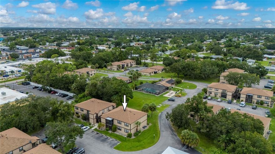 Highly Motivated Seller!! This Unit is Ready to Move In! Located in the Cedar Woods 55+Community offering you the convenience to everything from Restaurants, Shopping, Medical, US 41 (Tamiami Trail), Kings Highway, Charlotte Harbor, Parks, Sunseeker, Downtown Punta Gorda and more. Brand NEW A/C installed 2025 ready for a new owner. This Second Floor Unit features 2 Bedrooms, 2 Bathrooms, Kitchen with ample Cabinetry, Small Breakfast Bar, Separate Dining Area, Living Area with Sliders leading out to the Screened Balcony Patio, that does have a spacious Storage Closet and Inside Laundry Room.  Cedar Woods offers a Community Pool, Clubhouse, Picnic with Grilling Area all within a park-like setting and a very short walk from this Unit. Come take a tour today,