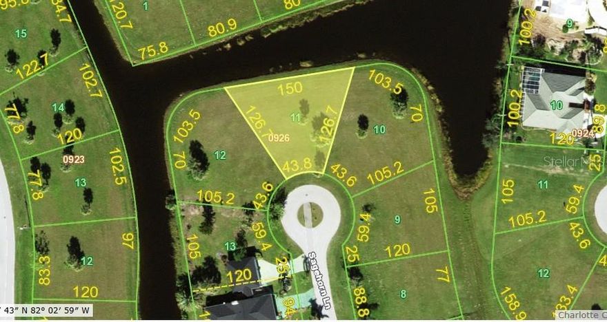 Build your dream home on a prime cul-de-sac lot in Burnt Store Lakes.  Discover the perfect canvas for your Florida dream home on this desirable cul-de-sac lot in beautiful Punta Gorda.  This property boasts 1/4 of an acre and the adjacent lot located at 17263 Sagehorn Ln. is just under 1/3 acre property which is also listed for sale (MLS #C7521325).  Buying both lots would give you over 1/2 acre or prime waterfront land right here in paradise.   Tucked away at the end of a quiet street, this homesite offers added privacy, minimal traffic, and a peaceful setting—ideal for relaxed Southwest Florida living.  Positioned on a canal that leads to a large lake.  Located in a well-established area, the lot provides convenient access to shopping, dining, parks, golf courses, and is centrally located between Punta Gorda and Cape Coral. Enjoy nearby boating, fishing, and Gulf Coast beaches, all while coming home to a tranquil neighborhood atmosphere and breathtaking sunsets in your back yard.  Let’s not forget the short 23-minute drive to the Punta Gorda Airport.  Whether you’re planning a full-time residence, seasonal retreat, or investment property, this cul-de-sac lot offers the space and setting to bring your vision to life. Don’t miss this opportunity to build in one of Punta Gorda’s most charming and sought-after areas.