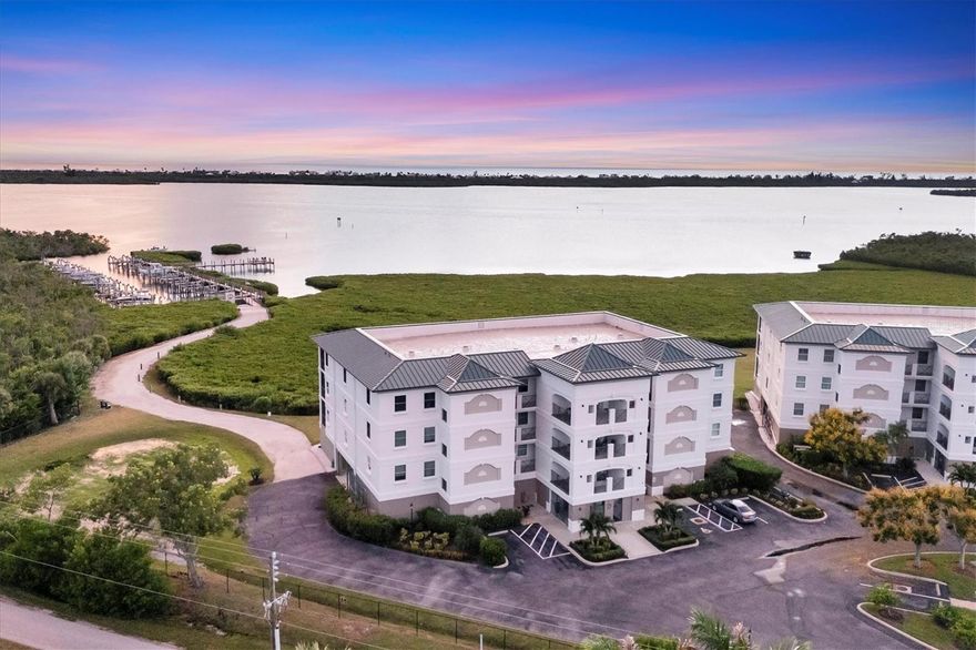 Discover your Florida Lifestyle in this 48 Condo development on Lemon Bay. This hidden gem has its own Marina with Fishing Pier on the ICW, with no bridges & short distance to Stump Pass & out to the Gulf. There is a Clubhouse with Gym, Tennis/Pickle Ball, Pool/Spa, small Putting Green/ Fire Pit and 48 friendly owners. This second floor, middle unit is in the sought after D Building which has panoramic views of the ICW & Marina. The unit is Turnkey & comes with 2 Parking Spaces & Boat Slip With 10,000 lb. Lift. (Valued at $65K) Diagonally laid floor tiles throughout Living Space & Carpet in Bedrooms. 3 Bedrooms & 2.5 Bathrooms with plenty of Storage throughout. There is a Walk-In Laundry Room & Pantry. Granite Countertops in Kitchen & Master Bath. Hurricane Rated, Impact Resistant Windows & Hurricane Roll-Safe Shutters on Sliders. 2 Parking Spaces & Storage Cages in the garage area comes with this well- maintained unit & the protected Lanai faces West, so you can enjoy not only magnificent views but nightly sunsets. “Don’t miss the boat, come check it out now!”