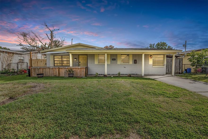 Welcome to this spacious four-bedroom, two-bathroom home located in the desirable Skyview Terrace area of Pinellas Park, offering a flexible layout, multiple living spaces, and a private backyard retreat in one of the most convenient locations in central Pinellas County. Designed for both everyday living and entertaining, the home features generous living areas that provide plenty of room to relax, gather with family, or create a comfortable work-from-home setup. The kitchen is highlighted by striking black granite countertops, ample workspace, and a breakfast nook, making it both functional and stylish for daily cooking or hosting. Just off the kitchen is a large interior laundry room that offers excellent convenience and additional storage, rarely found in a home of this size. From the main living area, three bedrooms are thoughtfully positioned together and share a full bathroom with a tub and shower combination and single-sink vanity. Walk through the breakfast nook and into the second living space, a bright and spacious area perfect for a home office or bonus room.  Continue through the living quarters and find the primary suite is privately tucked away from the rest of the home, creating a peaceful retreat with a large closet, an ensuite bathroom featuring a tub and shower combination with single-sink vanity, and direct access to the backyard. This layout provides both privacy and easy flow while maximizing the space with livable rooms. The backyard is fully fenced, offers a fire pit area, tons of privacy, plenty of room for outdoor gatherings, gardening, or simply relaxing in your own quiet outdoor space. The home also features a large storage area along the side of the property, providing additional space for tools, bikes, and outdoor equipment. Skyview Terrace is ideally located near neighborhood parks and recreation areas, including nearby Skyview Terrace Park, and offers easy access to horseback riding facilities, golf courses, and outdoor activities throughout the area. The home is just minutes from shopping, restaurants, and everyday conveniences along Park Boulevard and surrounding retail districts. Its central location also provides quick access to St. Pete–Clearwater International Airport, downtown St. Petersburg, Tampa, and the beautiful Gulf beaches, making it an excellent choice for those seeking both comfort and convenience in the heart of Pinellas County.