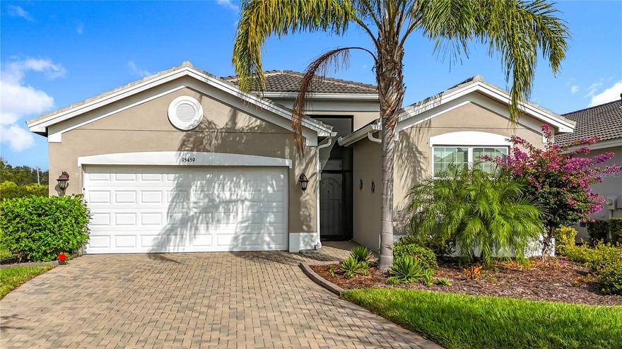 Welcome to this beautifully maintained, newer home (built in 2020) located in Tampa Bay’s premier 55+ community. The Catalina floor plan offers 2 bedrooms, 2 bathrooms, plus a versatile den with a built-in queen Murphy bed—perfect for guests or a home office.

Step inside to an open floor plan with a spacious great room, high ceilings in the entryway adorned with two elegant chandeliers, and designer lighting throughout. The gourmet kitchen is a chef’s dream, featuring a huge center island, upgraded 42” wood cabinets, wall storage cabinets with pull-out drawers, and plenty of counter space for meal prep and entertaining. Upgraded, modern-looking porcelain tiles flow throughout the home, adding style and durability. Ceiling fans and recessed lighting add comfort and elegance to every room.

The master suite boasts walk-in closet organizers and a beautifully appointed bathroom with designer lighting. The den includes built-in bookshelves and a queen Murphy bed. The garage features an epoxy floor, storage cabinets, and a Wi-Fi-controlled Ring-style garage opener. All windows and doors are fitted with designer shades that provide daytime visibility and nighttime privacy.

As a tenant, you enjoy all the amenities and lifestyle benefits of a homeowner in this vibrant 55+ community: clubhouse, swimming pool, gym, tennis and pickleball courts, game room with pool and ping pong tables, sports lounge, café, and bar—perfect for staying active, socializing, and relaxing.

This home perfectly combines modern luxury, convenience, and an active lifestyle in one of Tampa Bay’s most sought-after communities.