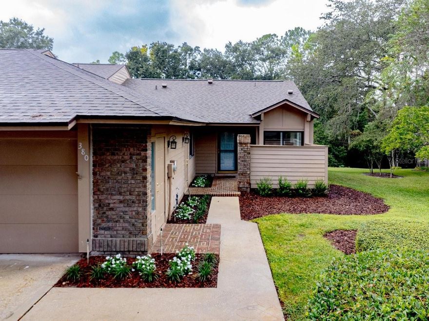 Looking for a single story- move in ready townhome with lots of natural light and beautiful nature views? This corner unit two bedroom two bath in peaceful Governers Point West features high ceilings and extra large rooms with the convenience of easy access to local shopping, great schools, and the crystal clear waters of Wekiva Springs State park. 380 Newton has been upgraded from top to bottom with no expense spared. Updates include a custom open concept kitchen with pearl shaker cabinets, quartz countertops and brand new stainless steel appliances. The quartz counter tops carry through to the living room and bathrooms atop natural shaker vanities accompanied by new plumbing and upgraded fixtures throughout! Enjoy craftsman level finishes with dimmers on high efficiency LED lighting, brass hardware, samsung appliances, premium flooring, and a brand new 2.5 ton AC system with a 10 year warranty. Simply move in and enjoy while the HOA covers landscaping, exterior and pool maintenance. There is so much more to list including two generous sized patios, an oversized single car garage, new water heater, landscaping, and serene green belt views. Come take a look and see if this is the one you have been waiting for!