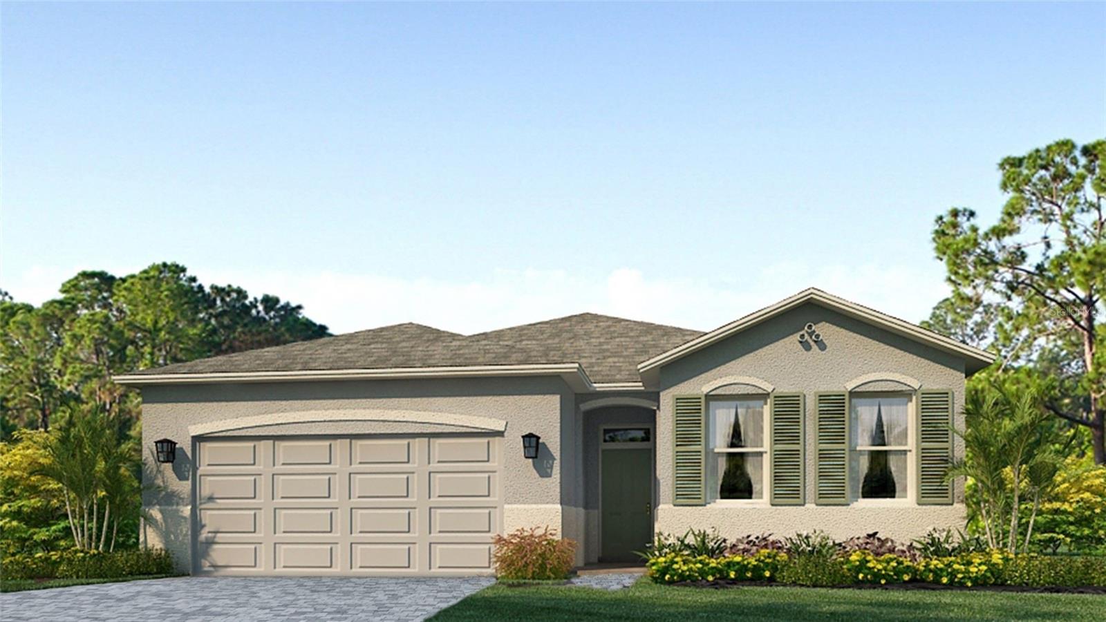 Under Construction. REDTAG SALE: Receive up to $15,000 towards closing costs and special interest rates with the use of our preferred lender Now to July 31st.
This one-story, all concrete block constructed home has a truly open concept plan, featuring a spacious kitchen with a large granite kitchen island that overlooks a large dining area, great room, and breakfast nook which flow out onto a covered lanai. The first phase of The Resort Club amenity center is NOW OPEN, including Trade Route Coffee Kitchen, Resort Style Pool, Fitness Center, Athletic Performance Center, and Pet Park. Future phases of The Resort Club will include a poolside bar & grill, outdoor activities area, The Event Center, and The Terrace Chef’s Patio. Future amenity centers, Adventure Retreat & Cabana Corner, will include Pickleball, Tennis & Bocce Courts, Pet Park, Golf Cart Parking, Sunset Terrace, Clubhouse, Resort Pool & Spa, Resistance Pool, Poolside Cabanas & Beach Area, Outdoor Activities Area, Poolside Grilling and more. This home comes with stainless steel dishwasher, range, and microwave. Pictures, photographs, colors, features, and sizes are for illustration purposes only and will vary from the homes as built. Home and community information including pricing, included features, terms, availability and amenities are subject to change and prior sale at any time without notice or obligation.