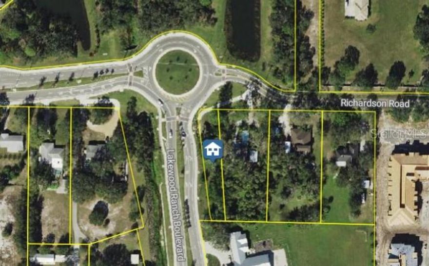 .33 acres zoned OUE2/OPEN USE ESTATE (1 UNIT/2ACRE) surrounded with (PED) Planned Economic Development located in the area of major development in popular Lakewood Ranch. Flood zone X, outside 100/500 year floodplain. Can be assembled with 3 additional contiguous parcels for a total of 3.31 acres. (6440 Richardson Rd – PID 0214150006 , 6480 Richardson Rd. – PID 0214150010, and 6500 Richardson Rd - PID 0214150009.) This property and the 3 contiguous properties are being sold as Vacant Land and the house structure will be sold at zero value. This is the highest and best use of land. Near shopping, restaurants, and plenty of progress. House being included at zero value. The value is in the land. There will be no showings in house or other improvements.