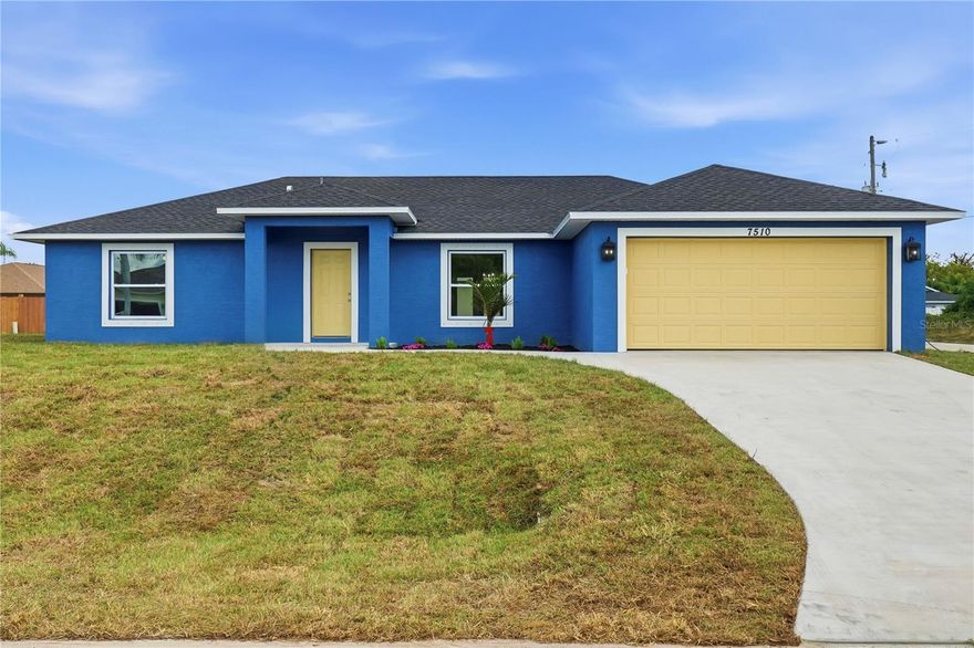 One or more photo(s) has been virtually staged. Professional photos and videography coming Tuesday! Brand-new construction, move-in ready, and situated in a NO FLOOD ZONE—eliminating the need for mandatory flood insurance and helping reduce long-term ownership costs. Built by Top Tier Construction, this thoughtfully designed 3-bedroom, 2-bathroom residence with a 2-car garage is set on an oversized corner lot measuring 11,652 square feet, offering more space and flexibility than the typical 10,000-square-foot lots commonly found in the area. With public water, no HOA restrictions, and ample room for boats, trailers, or recreational vehicles, this property delivers true Florida freedom.
Curb appeal is enhanced by fresh landscaping and the added privacy and openness that comes with a corner-lot setting. Unlike many builder-grade homes, this residence was completed with attention to detail and livability—no carpet anywhere in the home, ensuring easier maintenance, improved durability, and a cleaner, more allergy-friendly environment. Durable tile flooring flows throughout the entire interior, creating a cohesive and modern feel.
Inside, the open-concept layout is anchored by a desirable split-bedroom floor plan, offering privacy for the primary suite while maintaining inviting shared living spaces ideal for entertaining or everyday comfort. The kitchen and dining area showcase a distinctive lighting package that adds personality and warmth—far beyond the standard builder fixtures—creating a welcoming focal point for gatherings and meals. The kitchen is further enhanced by quartz countertops, soft-close cabinetry, a large center island with breakfast bar seating, and a full stainless steel General Electric appliance package.
Ceiling fans are already installed in every bedroom, the main living area, and the lanai—a feature often considered an upgrade but included here for immediate comfort and convenience. The primary suite offers a relaxing retreat with a spacious walk-in closet, dual-sink vanity, and a walk-in shower with clean, modern finishes. One guest bedroom includes its own walk-in closet, while the additional bedroom offers generous built-in storage. The guest bathroom features a tub/shower combination, ideal for guests, children, or post-beach rinses.
Step outside to enjoy a covered patio, not just a concrete slab outside the French doors. This shaded outdoor living space extends the home’s functionality and provides the perfect setting for morning coffee, evening relaxation, or future outdoor entertaining—an important distinction from many new construction homes in the area.
Additional features include an interior laundry room with utility sink, a 16 SEER energy-efficient HVAC system with heat pump, return air vents, and hurricane shutters conveniently stored in the garage for peace of mind during storm season.
Located just minutes from Boca Grande and Englewood beaches, boating and fishing destinations, golf courses, dining, and shopping, this home offers the ideal balance of coastal proximity and residential comfort. Whether you’re searching for a full-time residence, seasonal retreat, or investment opportunity, 7510 Ritz Street stands out with its larger lot size, upgraded finishes, no HOA limitations, and no flood zone designation—delivering a level of value and livability that sets it apart from typical new construction.